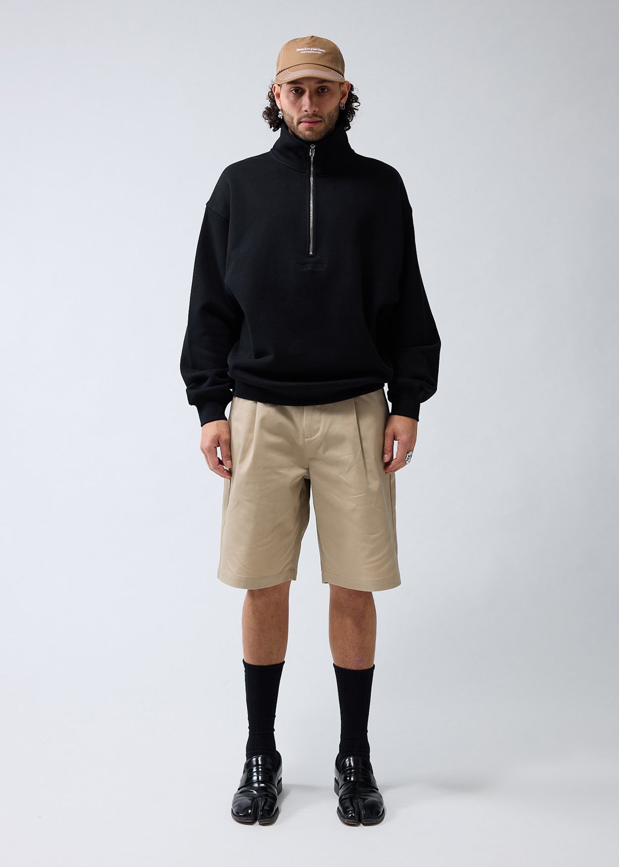 LOGO HALF ZIP BLACK