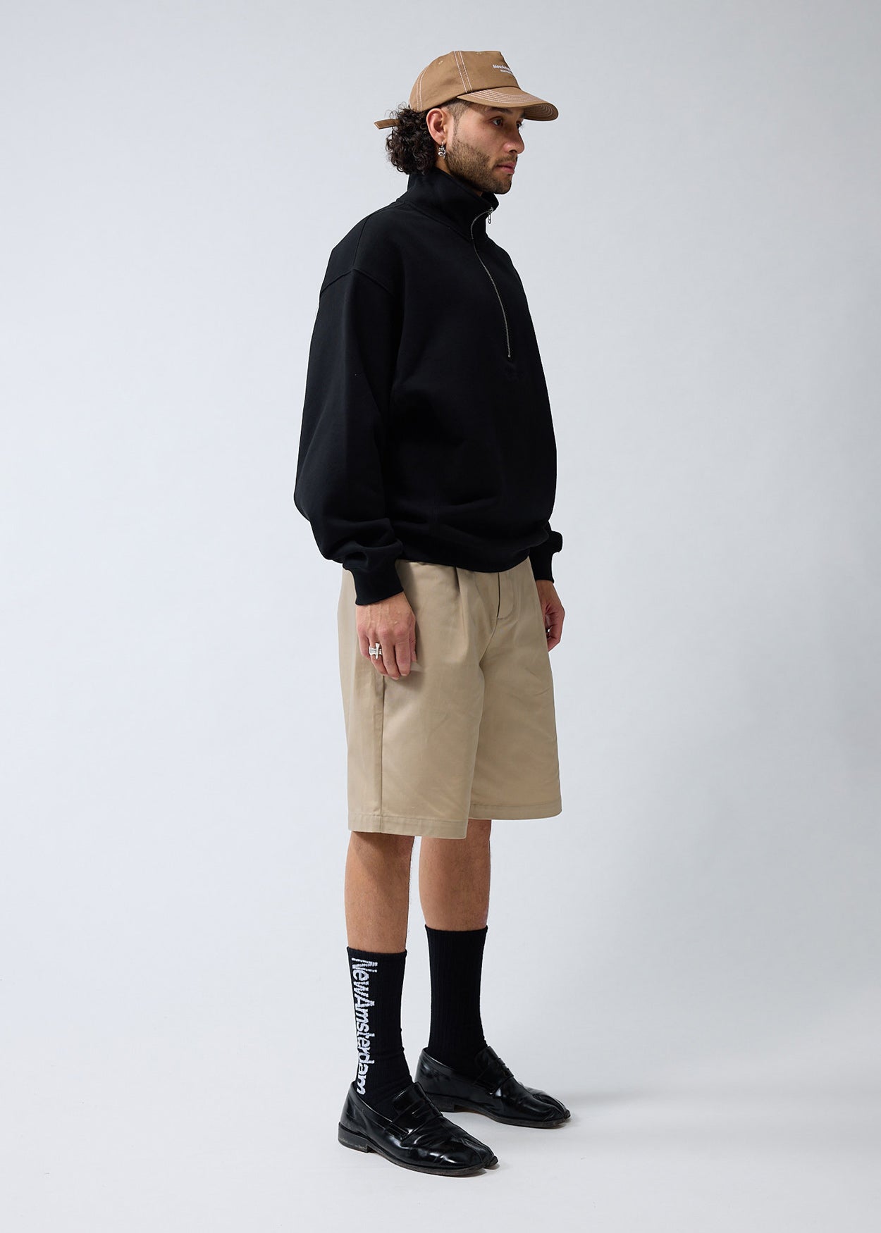 LOGO HALF ZIP BLACK