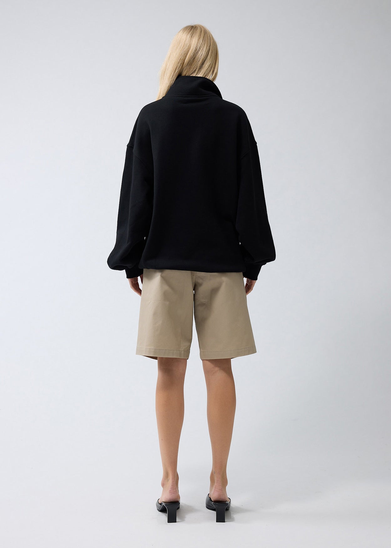 LOGO HALF ZIP BLACK
