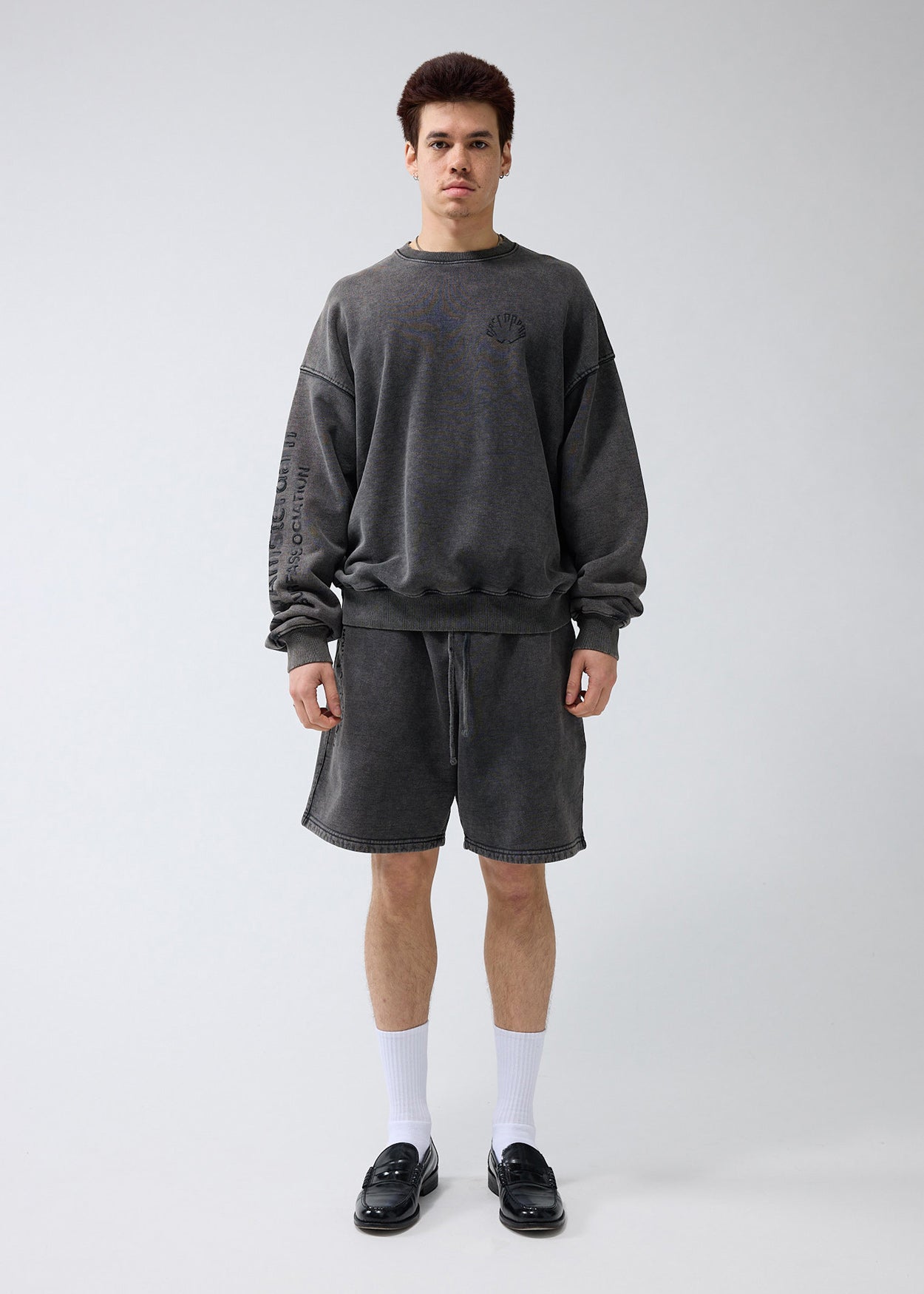 LOGO CREWNECK WASHED BLACK
