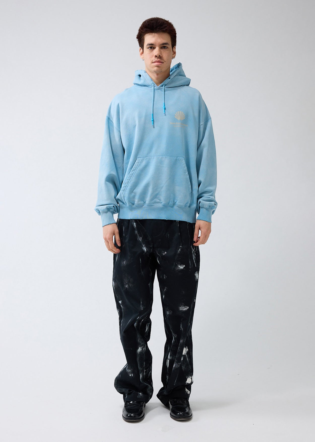 LOGO HOODIE WASHED BLUE
