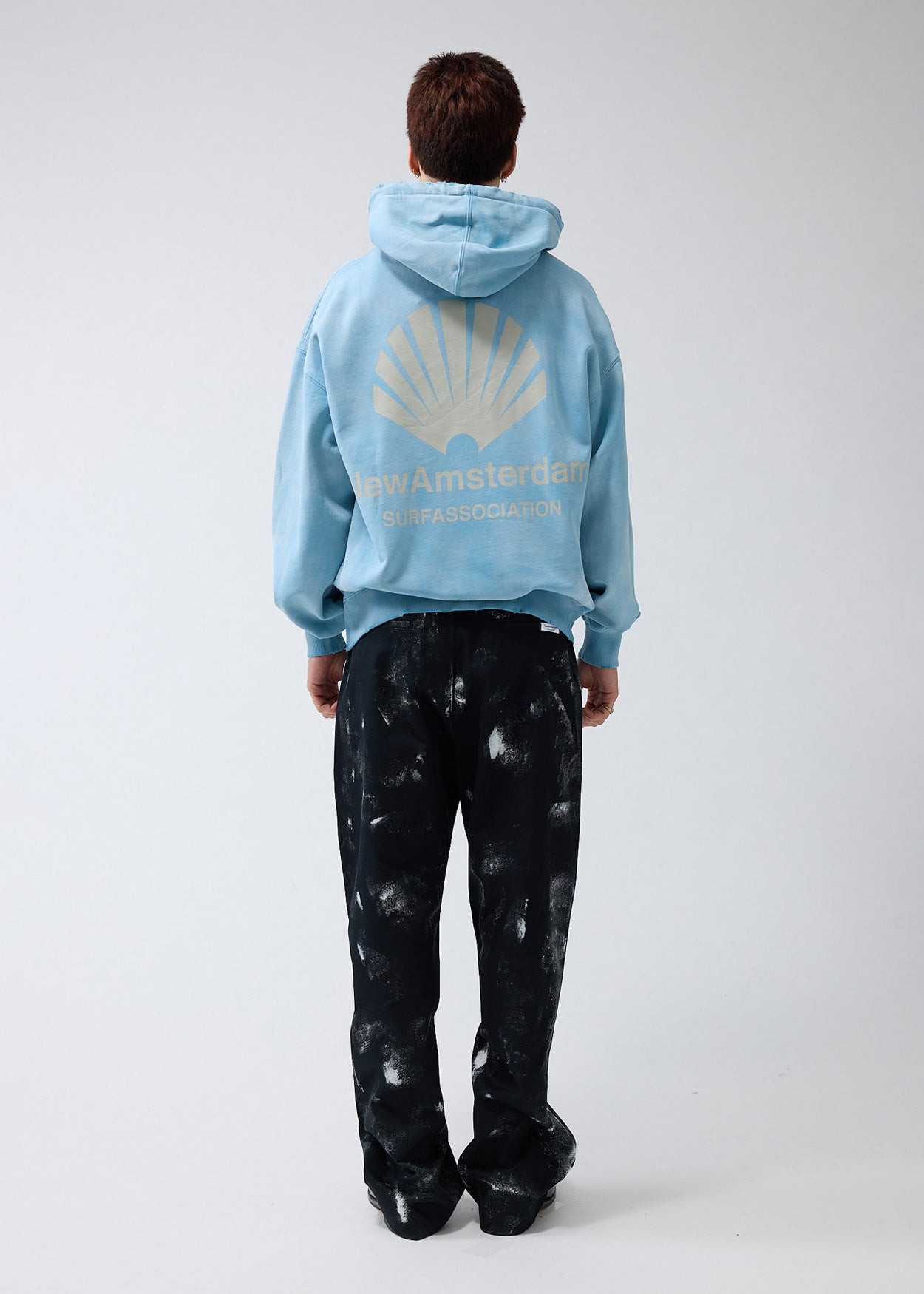 LOGO HOODIE WASHED BLUE