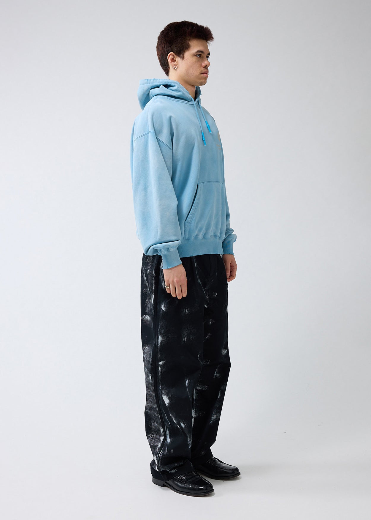 LOGO HOODIE WASHED BLUE