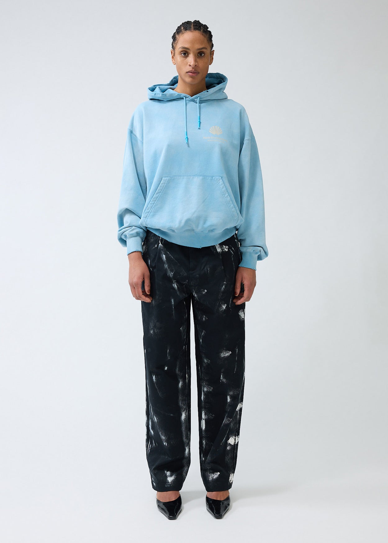 LOGO HOODIE WASHED BLUE