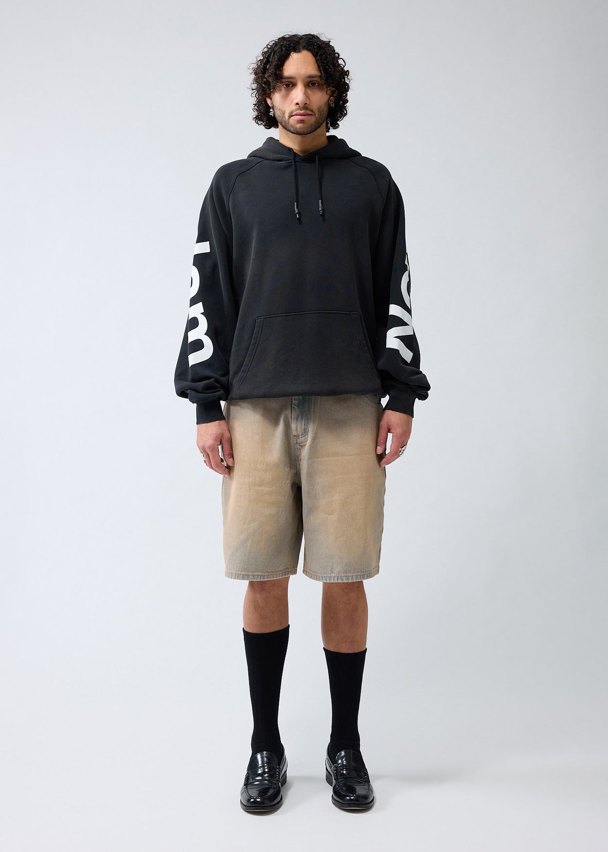 LOGO LINE HOODIE BLACK
