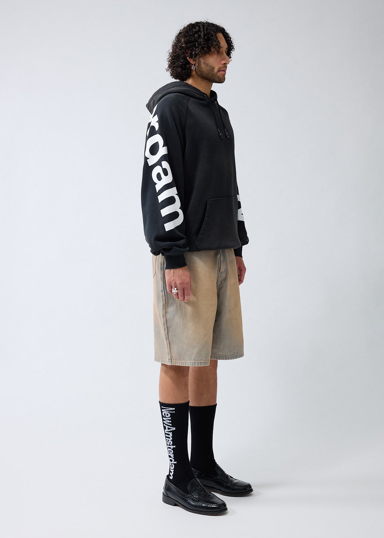 LOGO LINE HOODIE BLACK