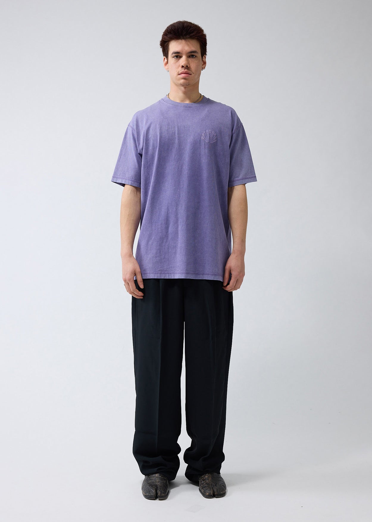 LOGO TEE WASHED EMBRO PURPLE HAZE