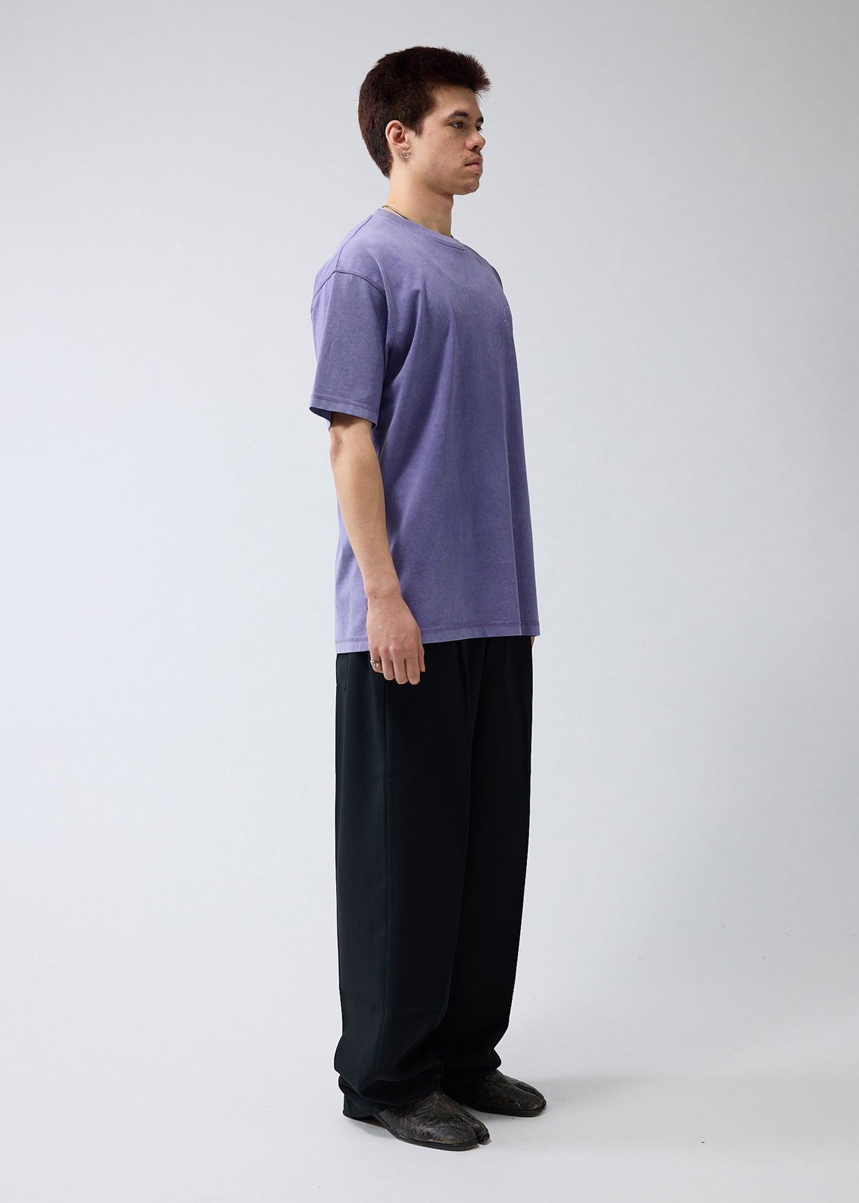 LOGO TEE WASHED EMBRO PURPLE HAZE