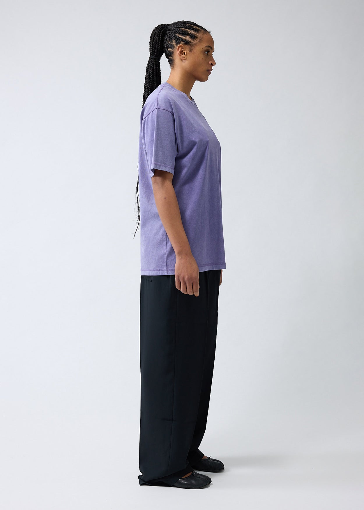 LOGO TEE WASHED EMBRO PURPLE HAZE