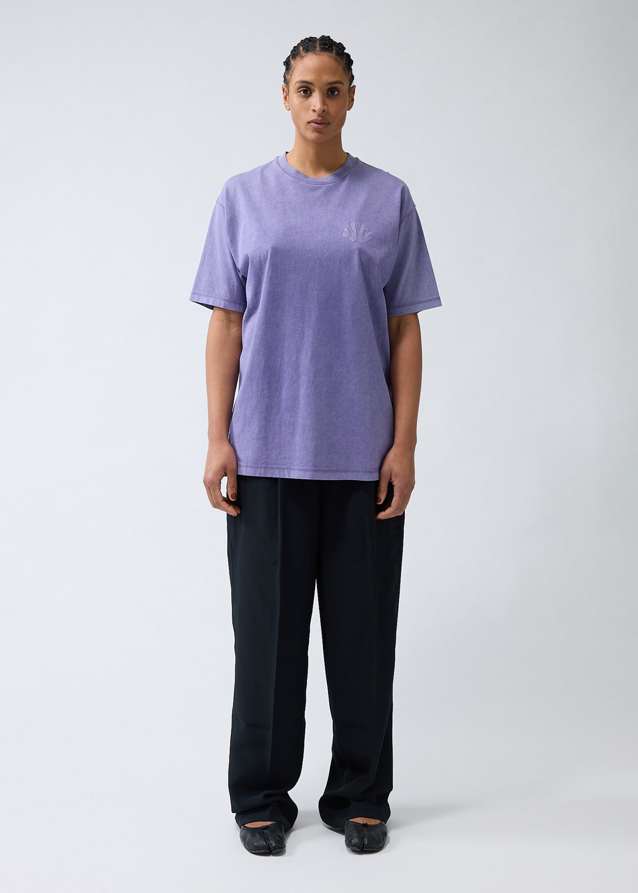 LOGO TEE WASHED EMBRO PURPLE HAZE
