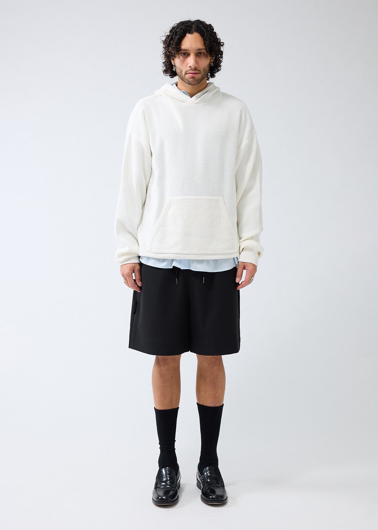 KNITTED HOODIE WHITE