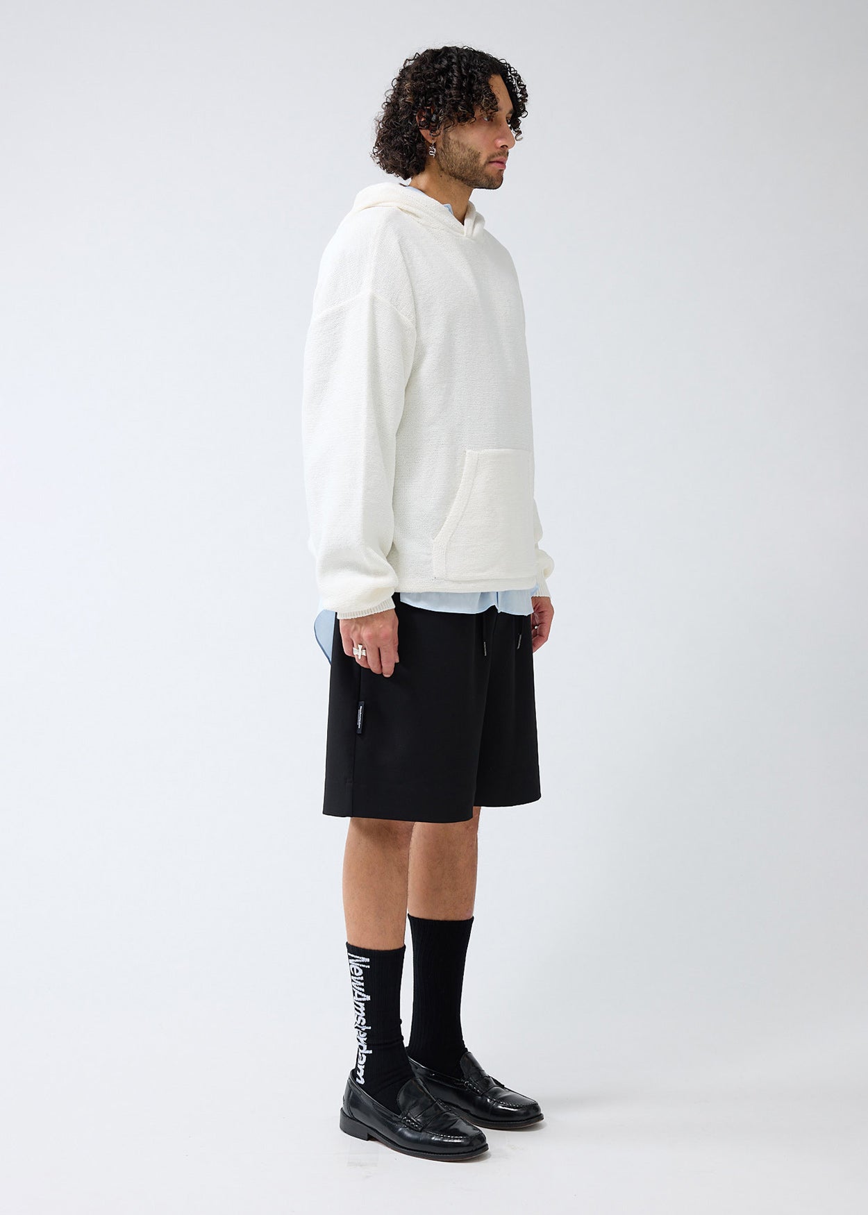 KNITTED HOODIE WHITE