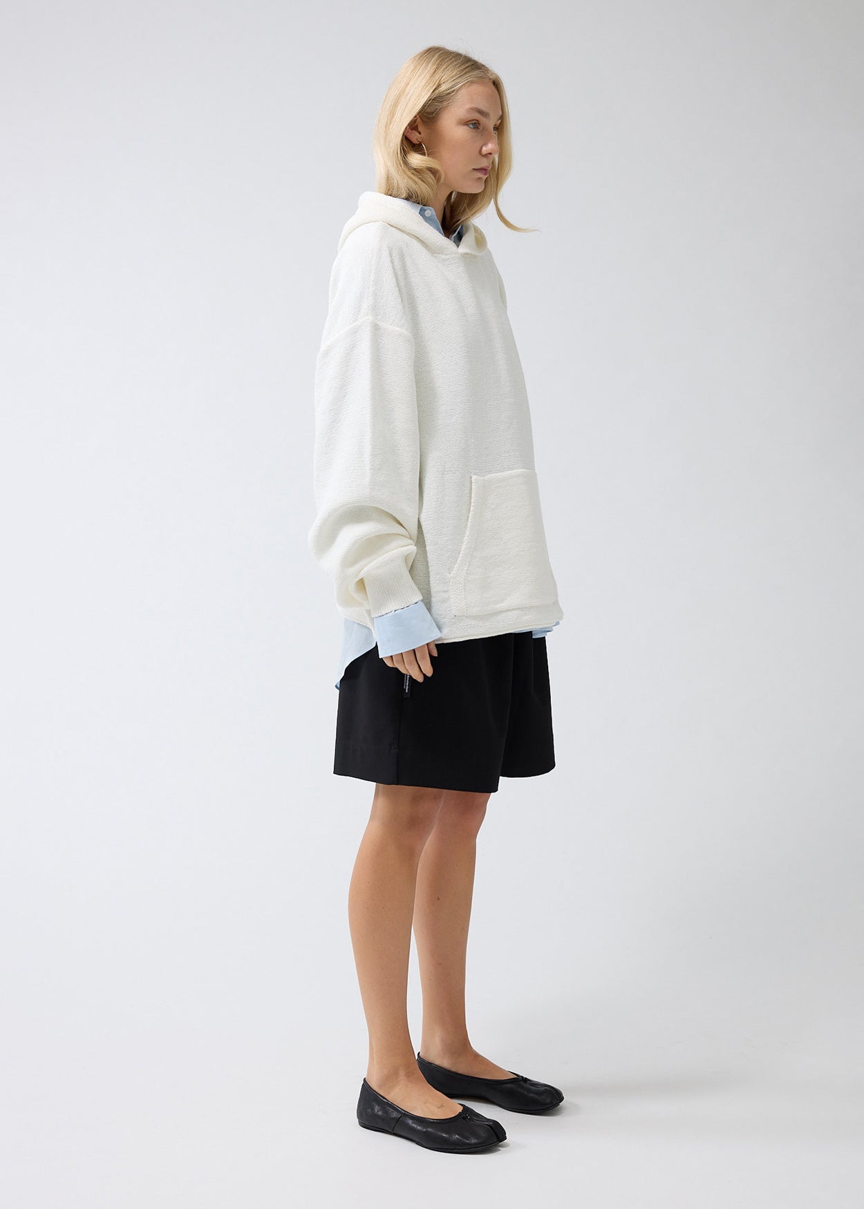 KNITTED HOODIE WHITE