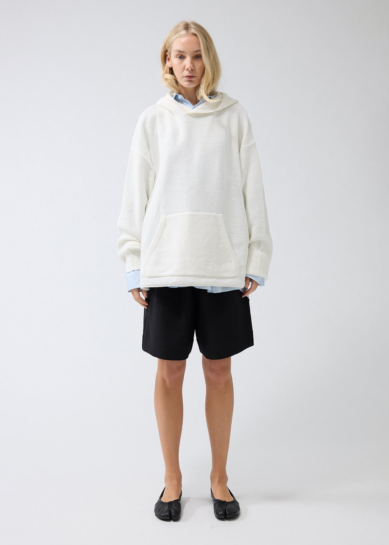 KNITTED HOODIE WHITE