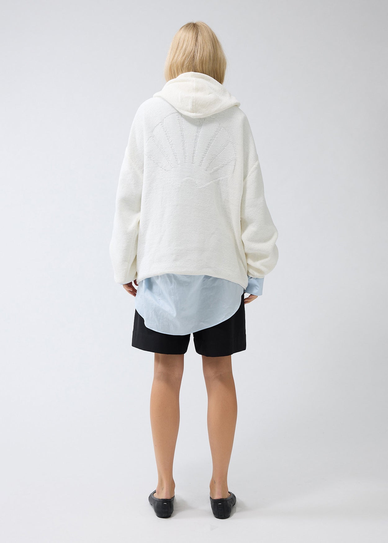 KNITTED HOODIE WHITE