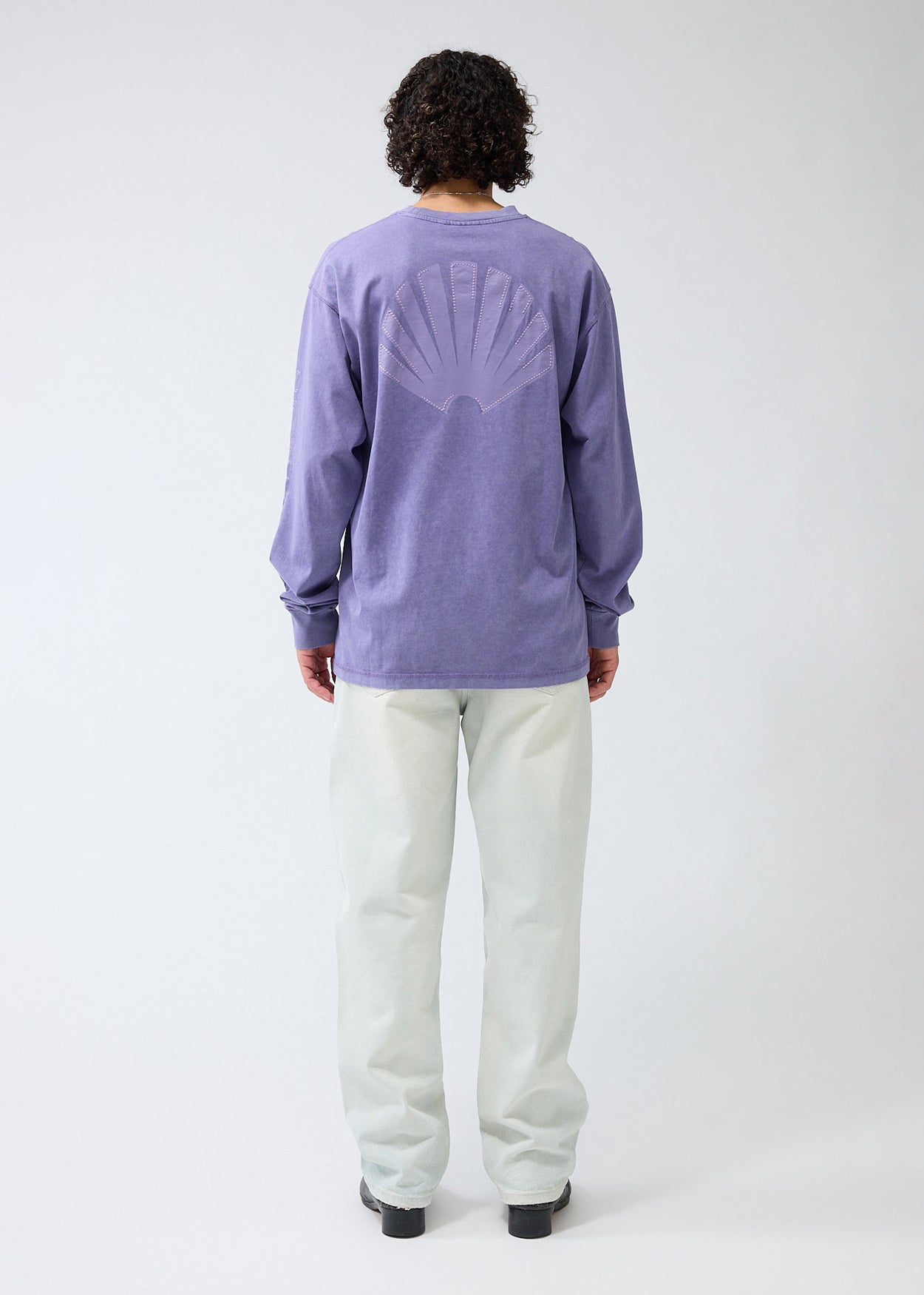 LOGO LONGSLEEVE WASHED EMBRO PURPLE HAZE