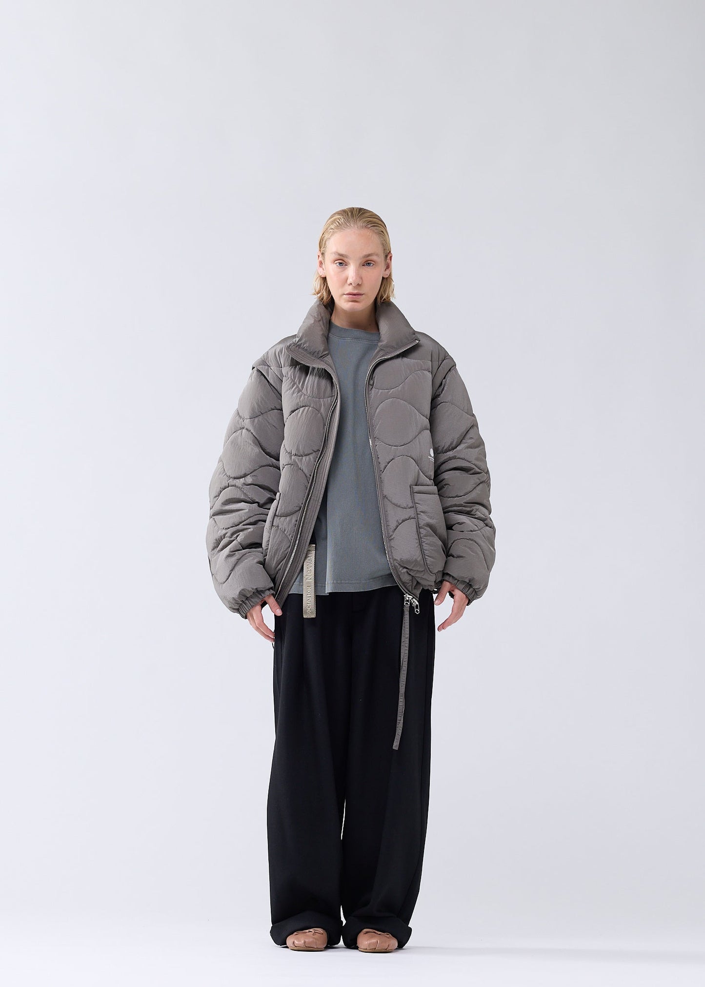 DETACHABLE JACKET DARK TAUPE