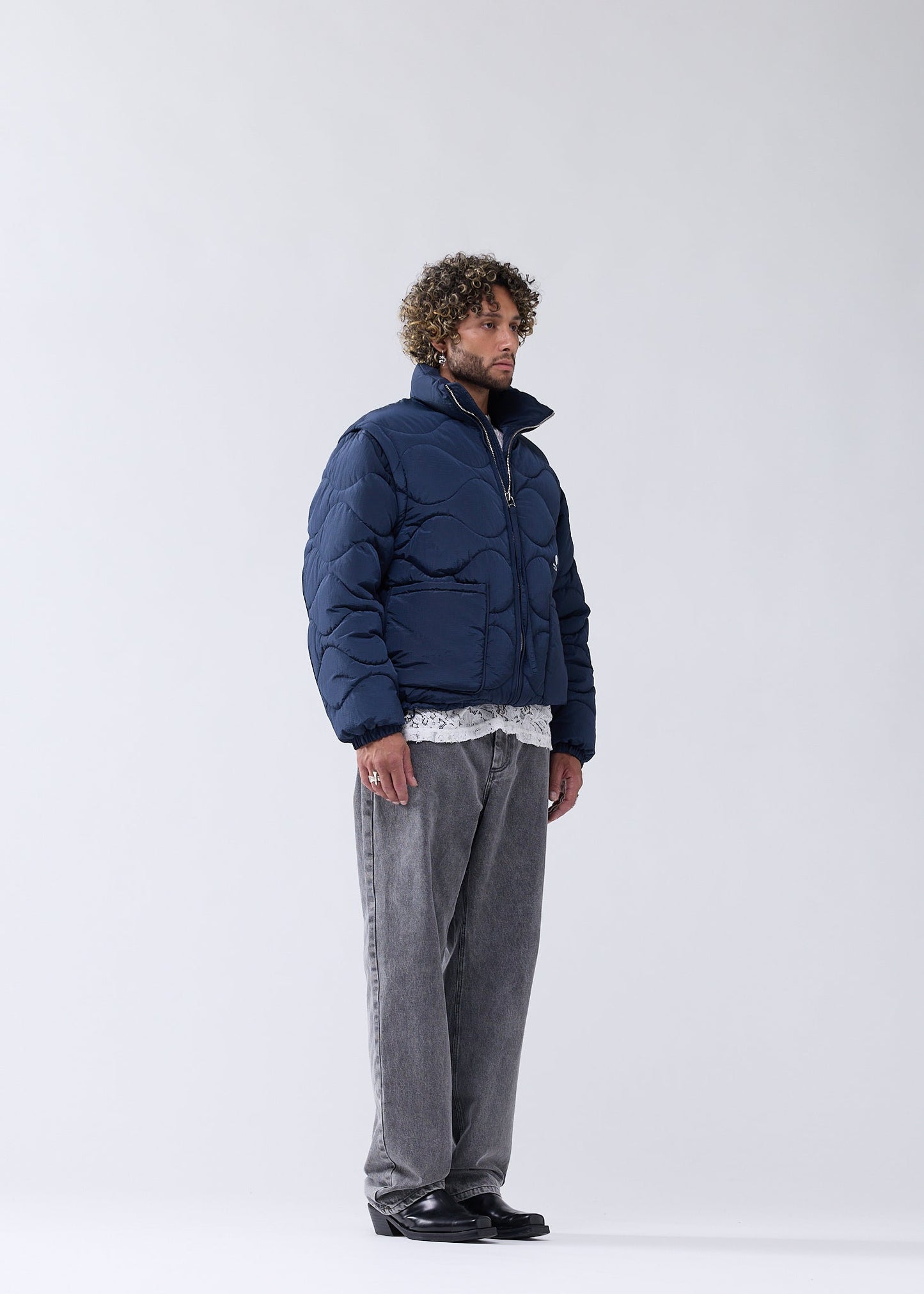 DETACHABLE JACKET MARINE BLUE