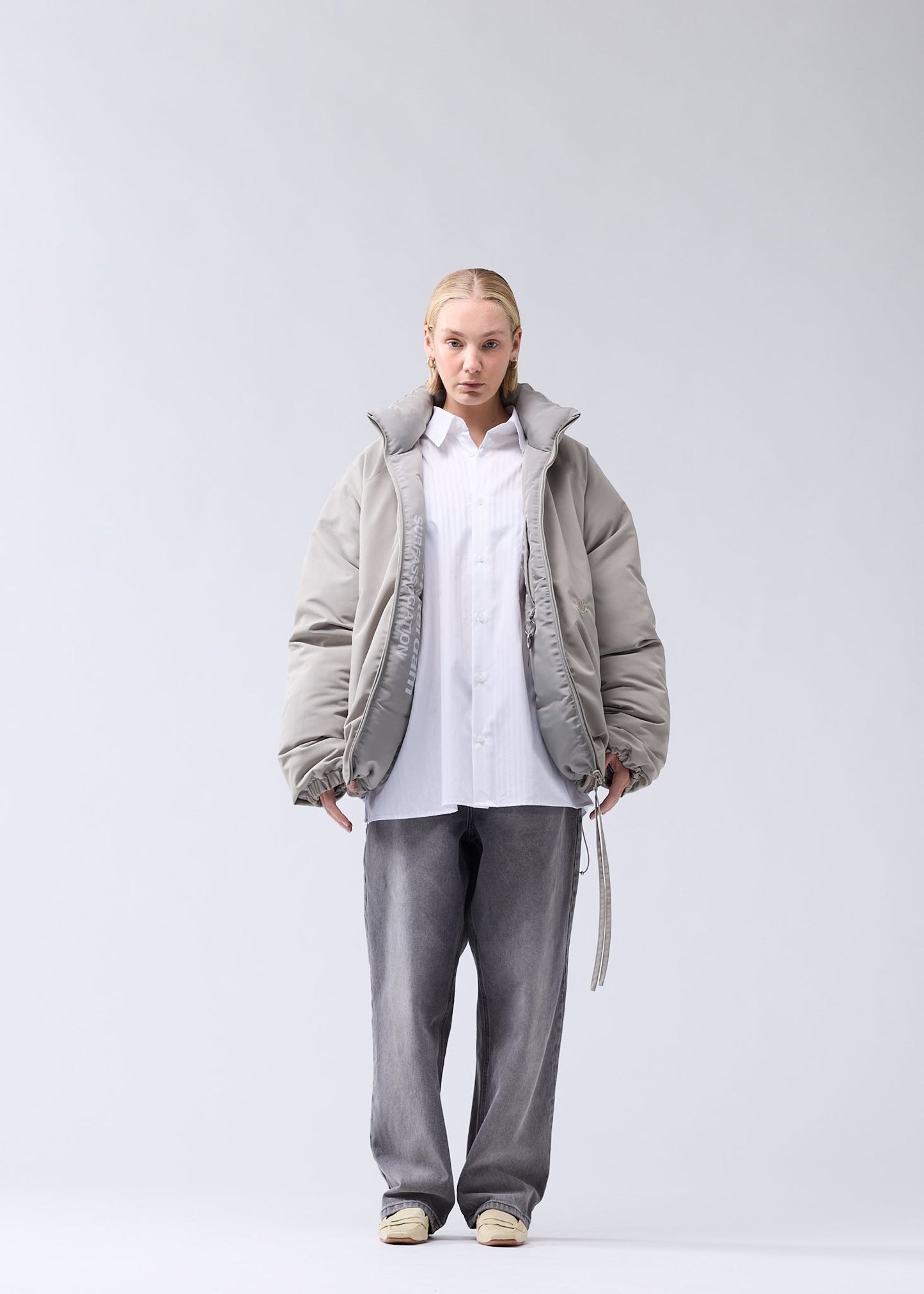 REVERSIBLE SAFETY JACKET SILVER SAND