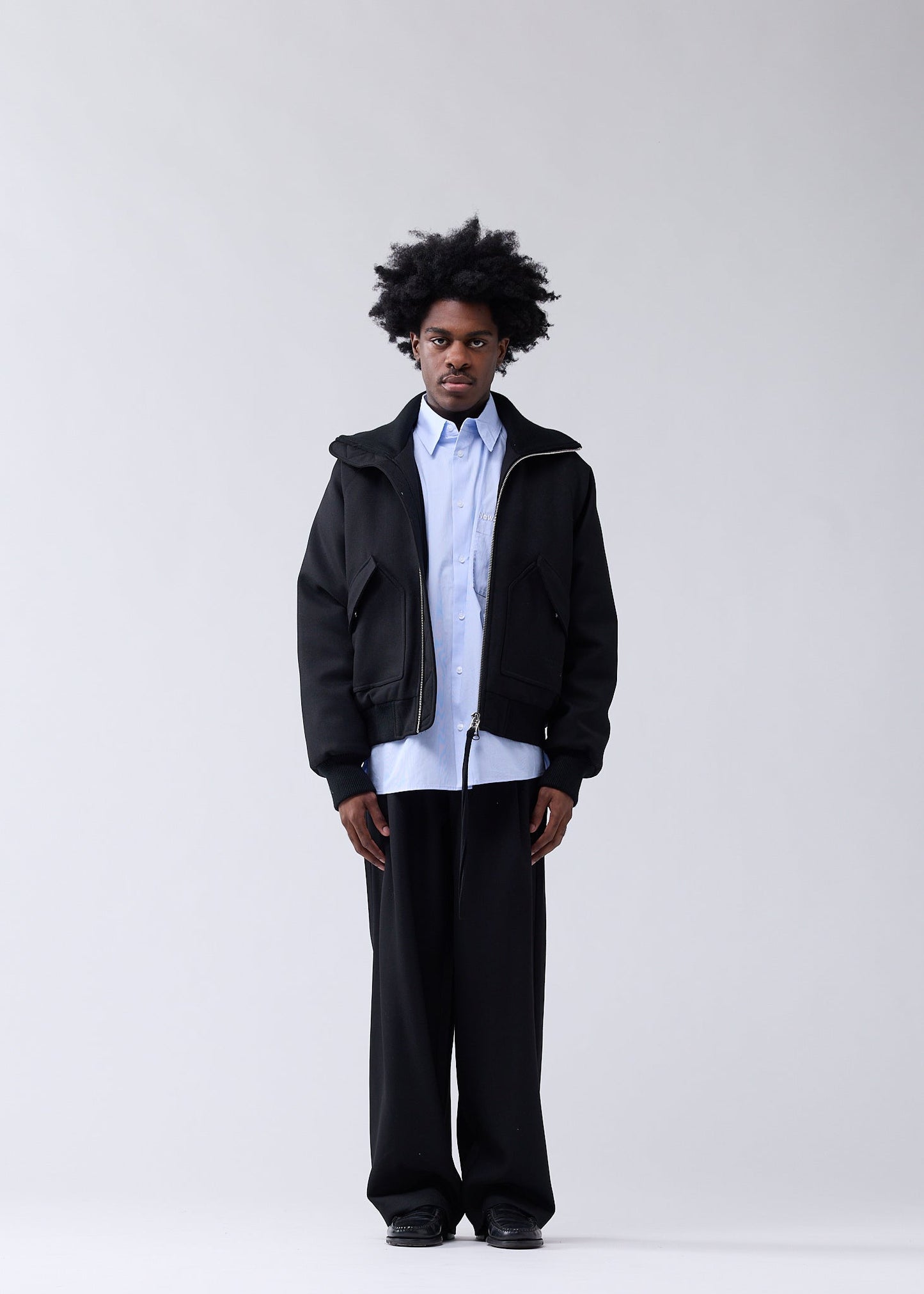 WOOL BOMBER JACKET BLACK