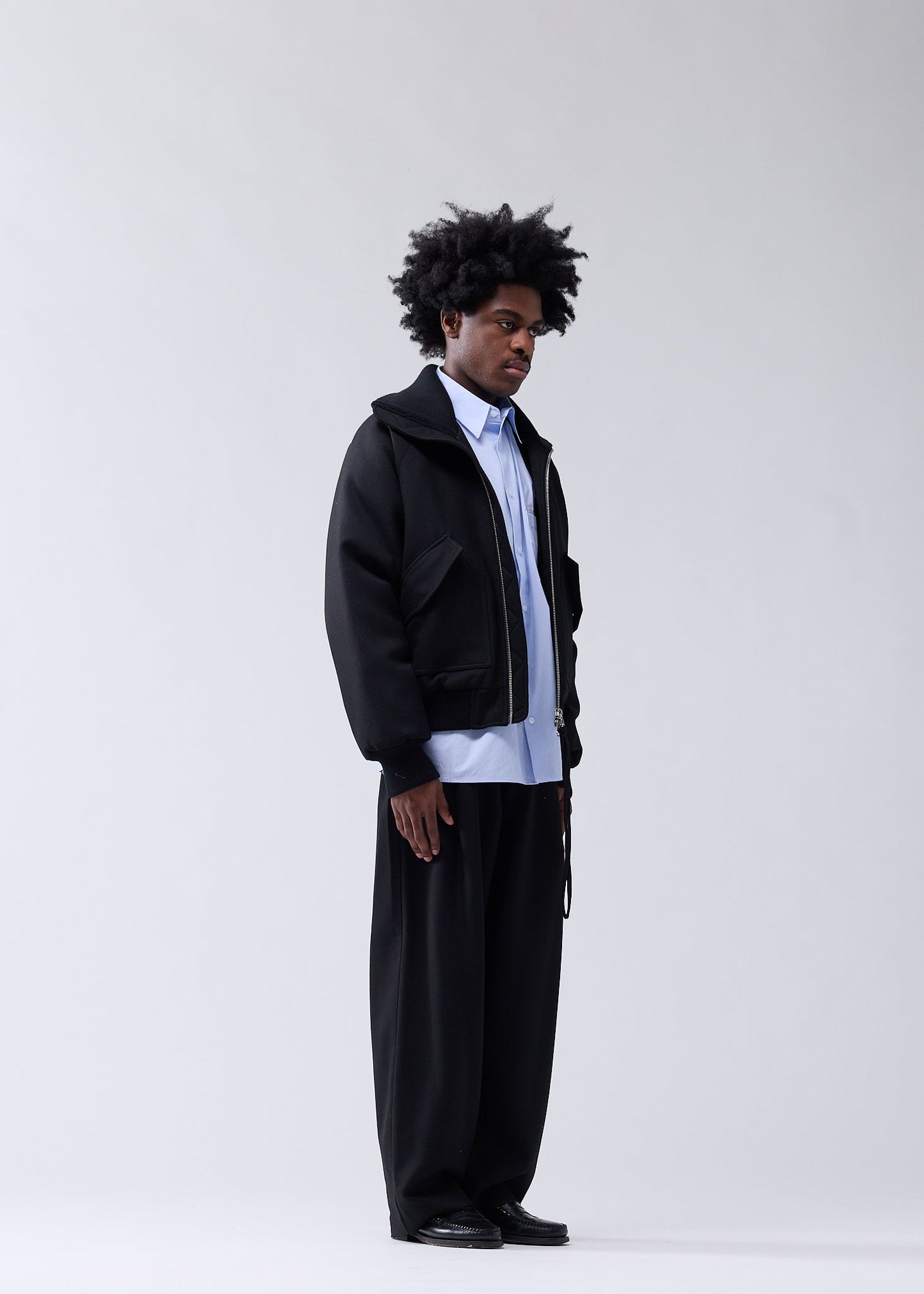 WOOL BOMBER JACKET BLACK