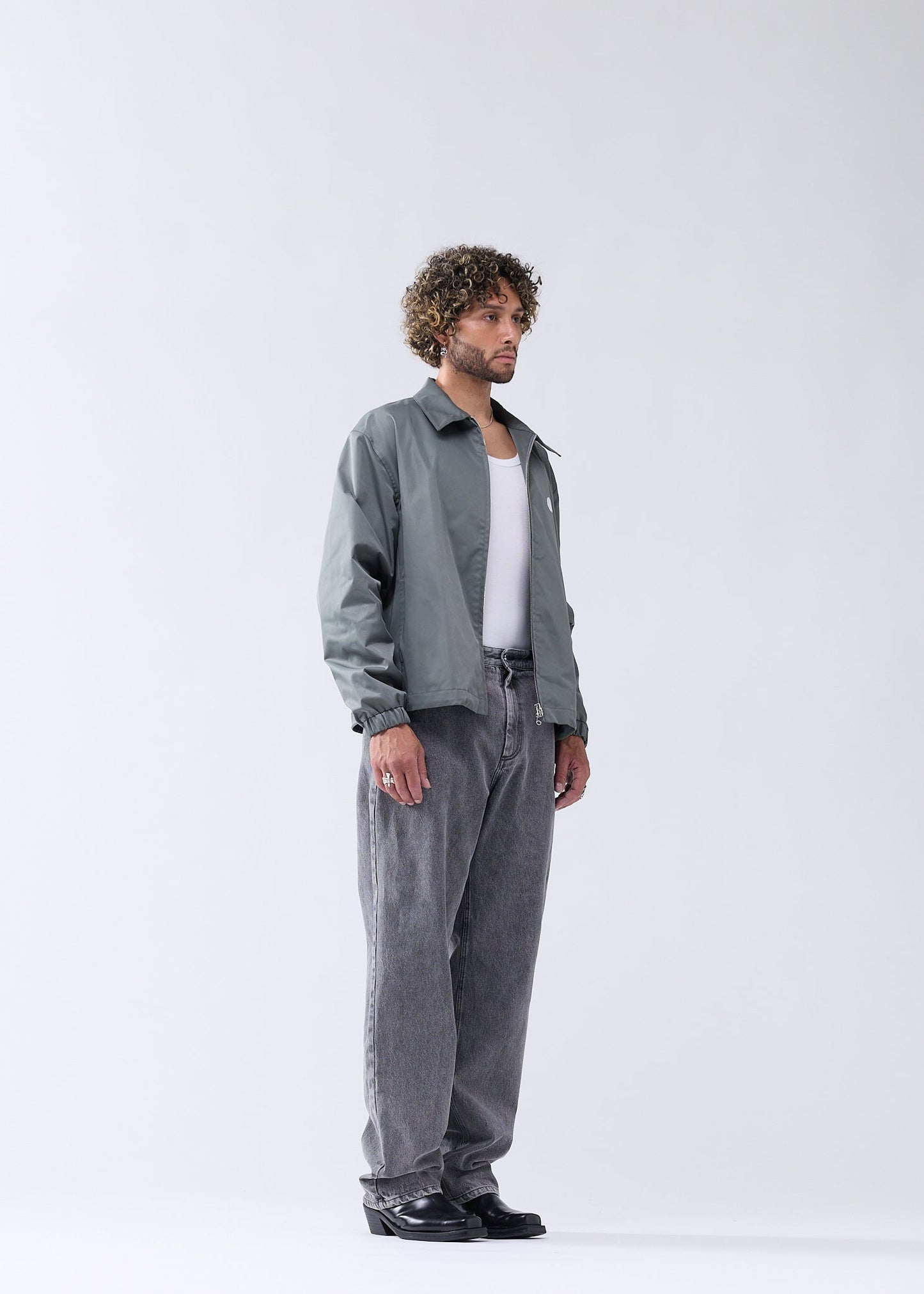 NYLON COACH JACKET SHARK GREEN