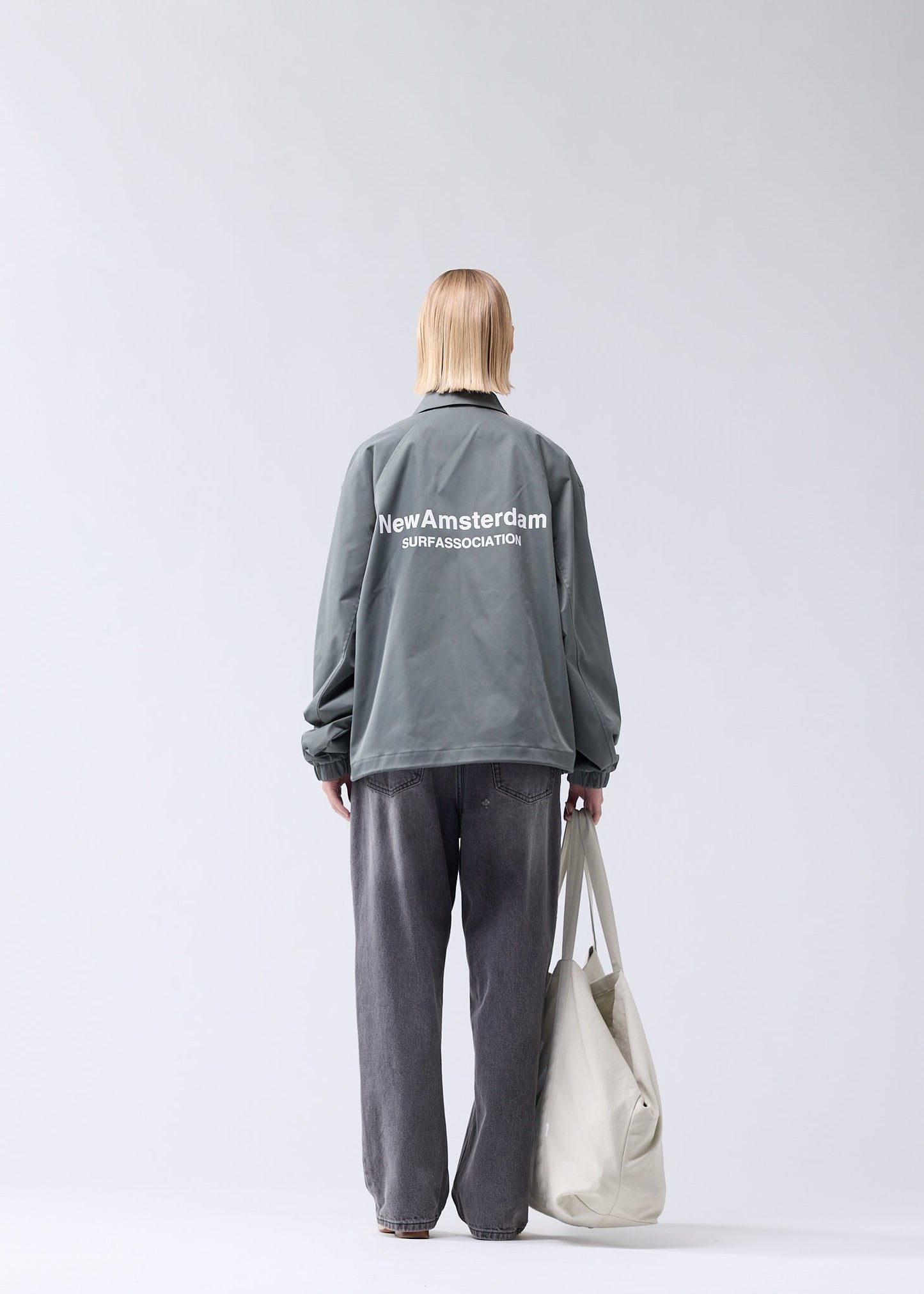 NYLON COACH JACKET SHARK GREEN