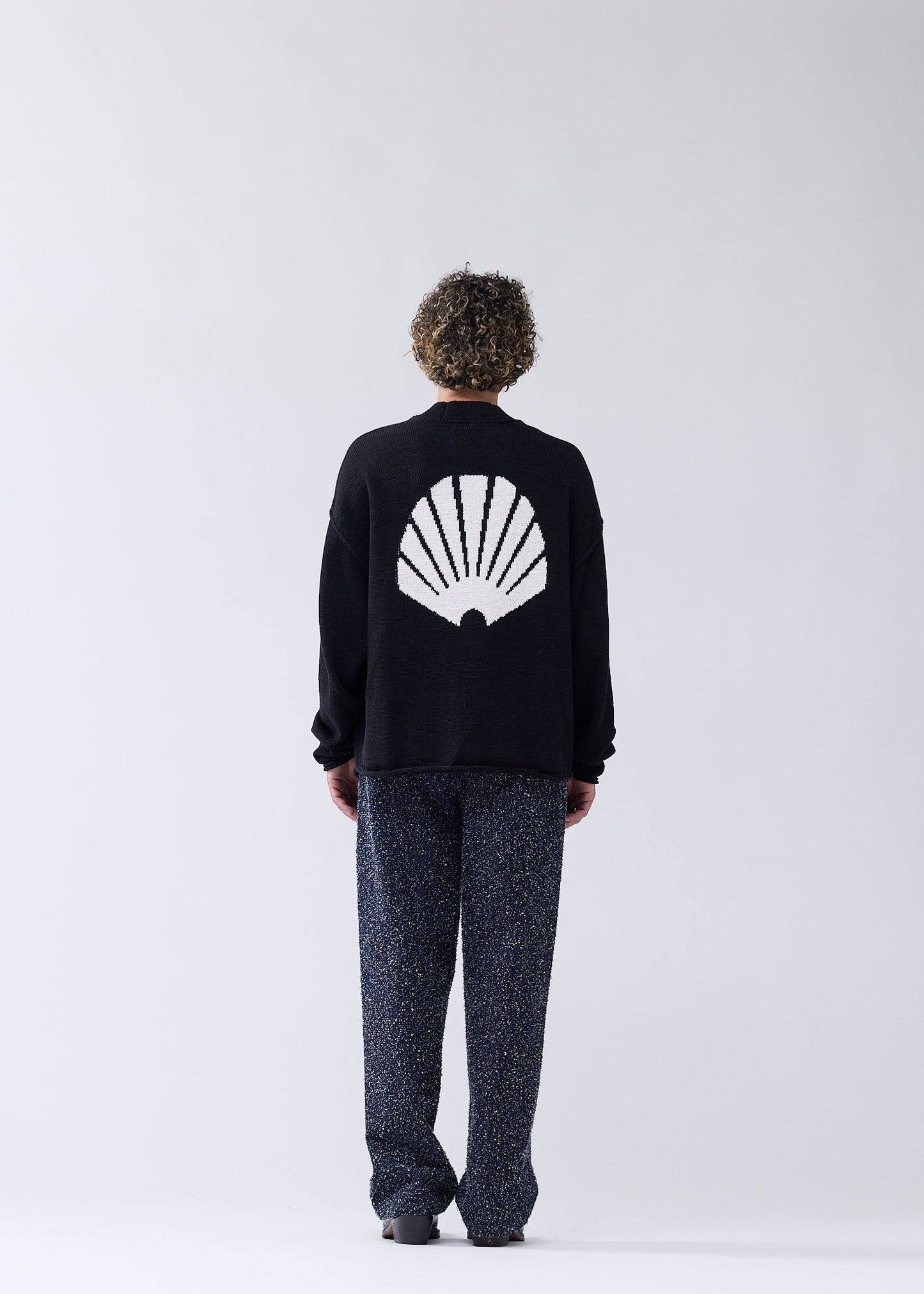 LOGO CARDIGAN BLACK/WHITE