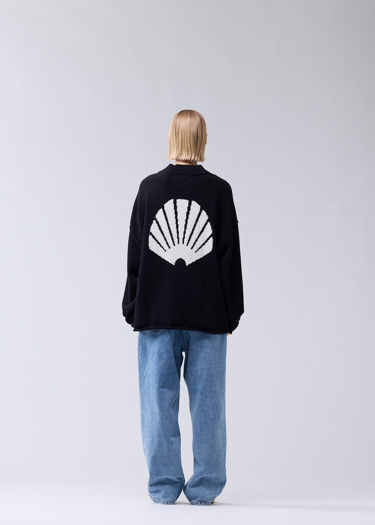 LOGO CARDIGAN BLACK/WHITE