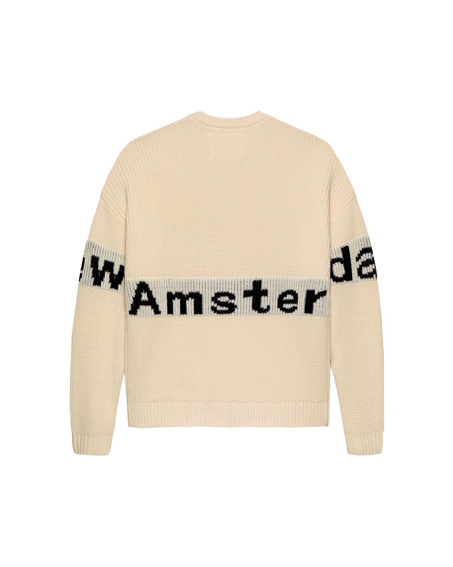 NAME CREW KNIT ECRU/BLACK
