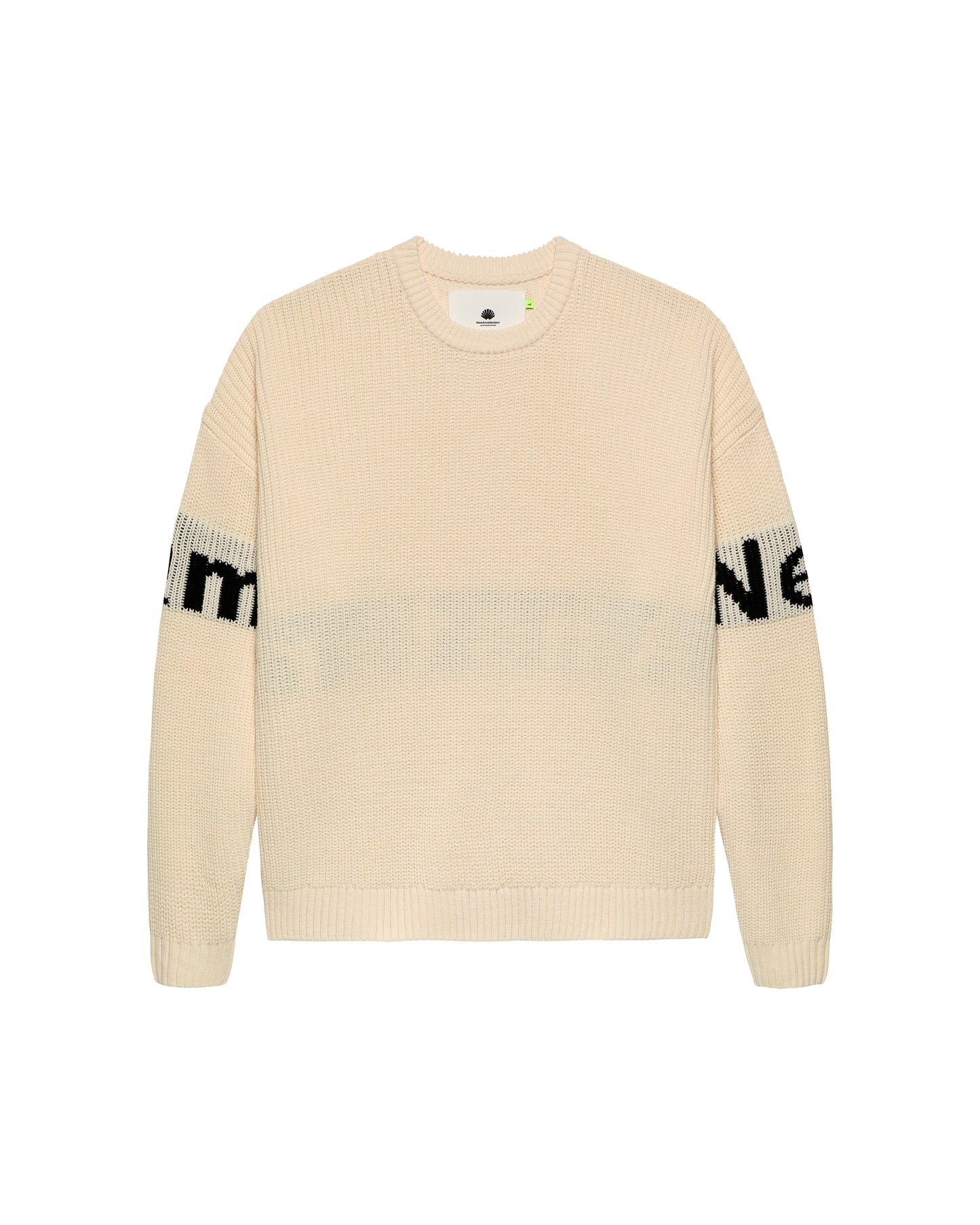 NAME CREW KNIT ECRU/BLACK