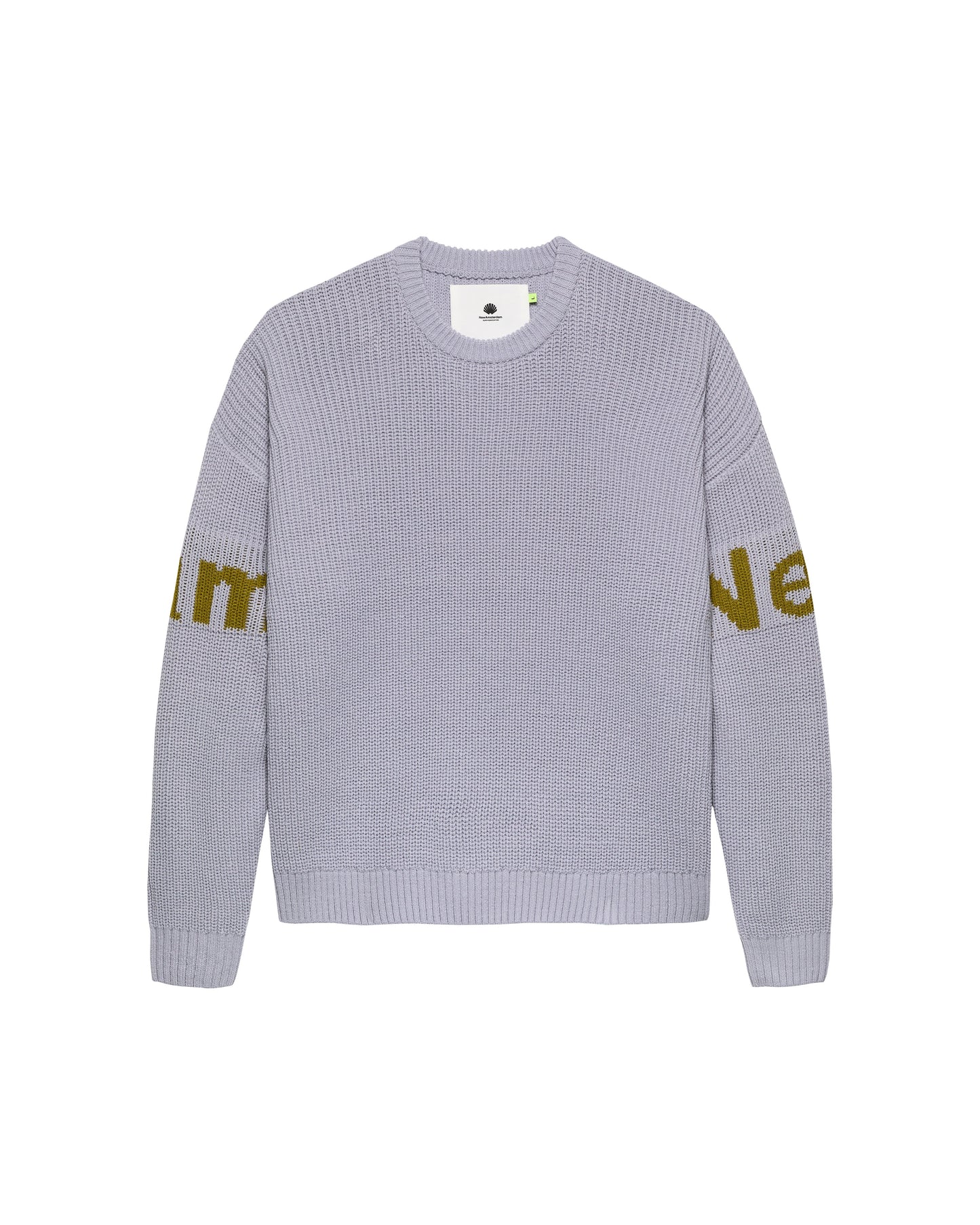 NAME CREW KNIT SEA FOG/MOSS