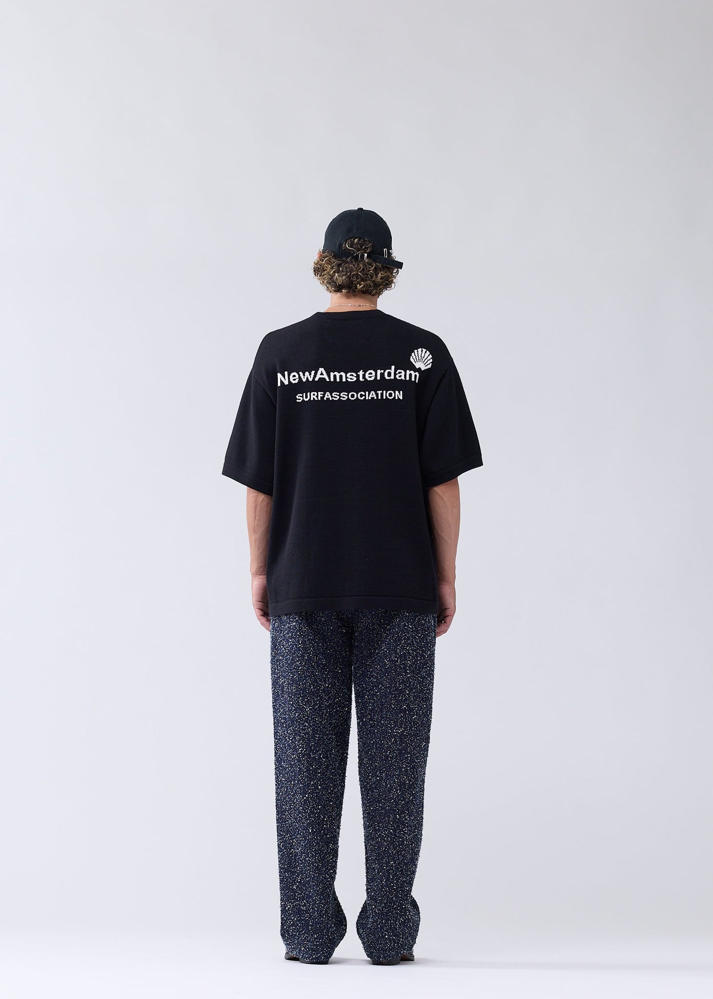 KNITTED LOGO TEE BLACK/WHITE