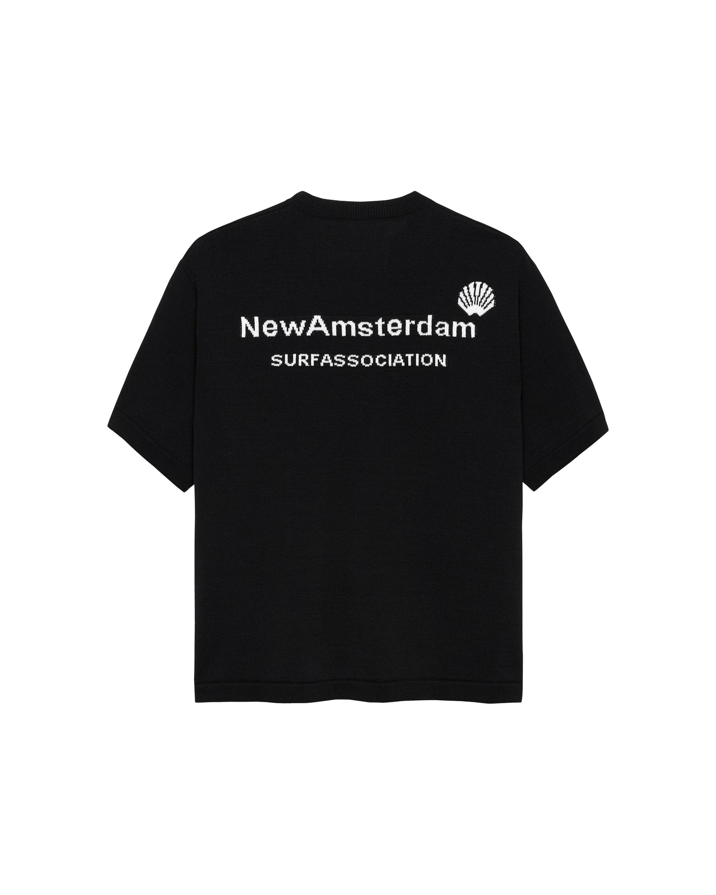 KNITTED LOGO TEE BLACK/WHITE