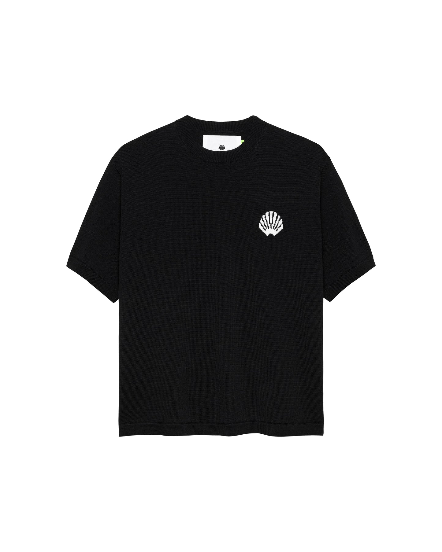 KNITTED LOGO TEE BLACK/WHITE