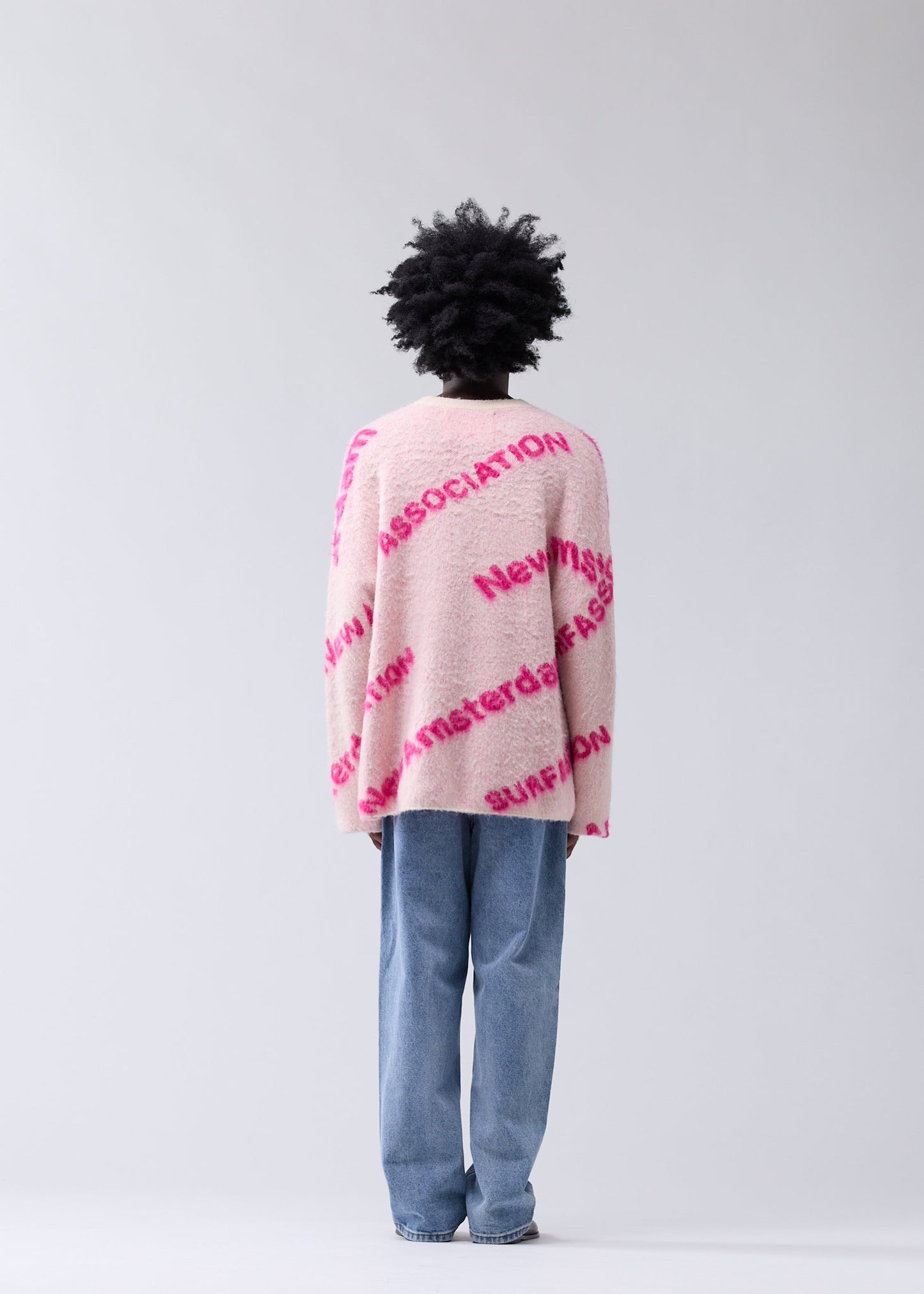JACQUARD KNIT ECRU/MAGENTA