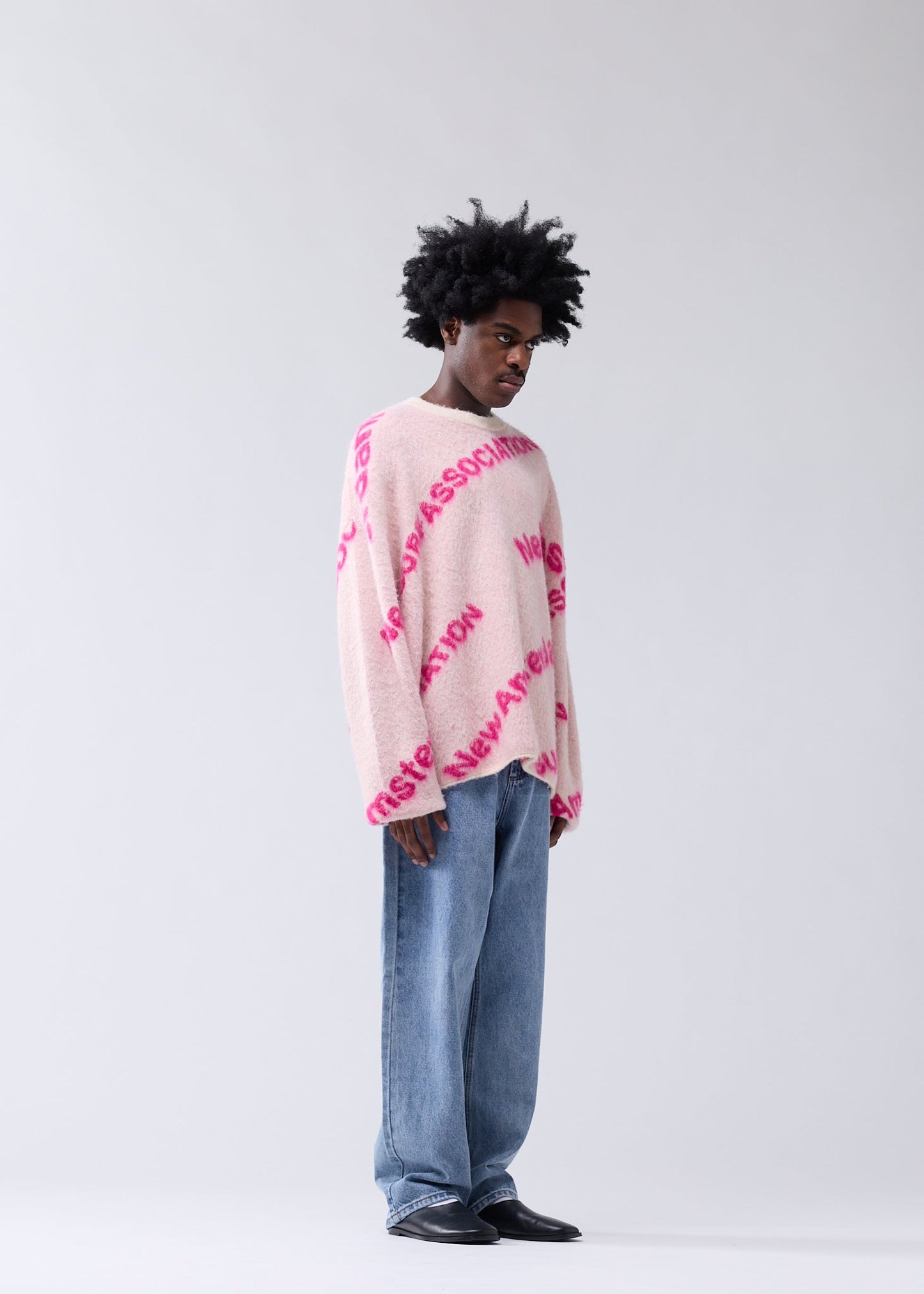 JACQUARD KNIT ECRU/MAGENTA