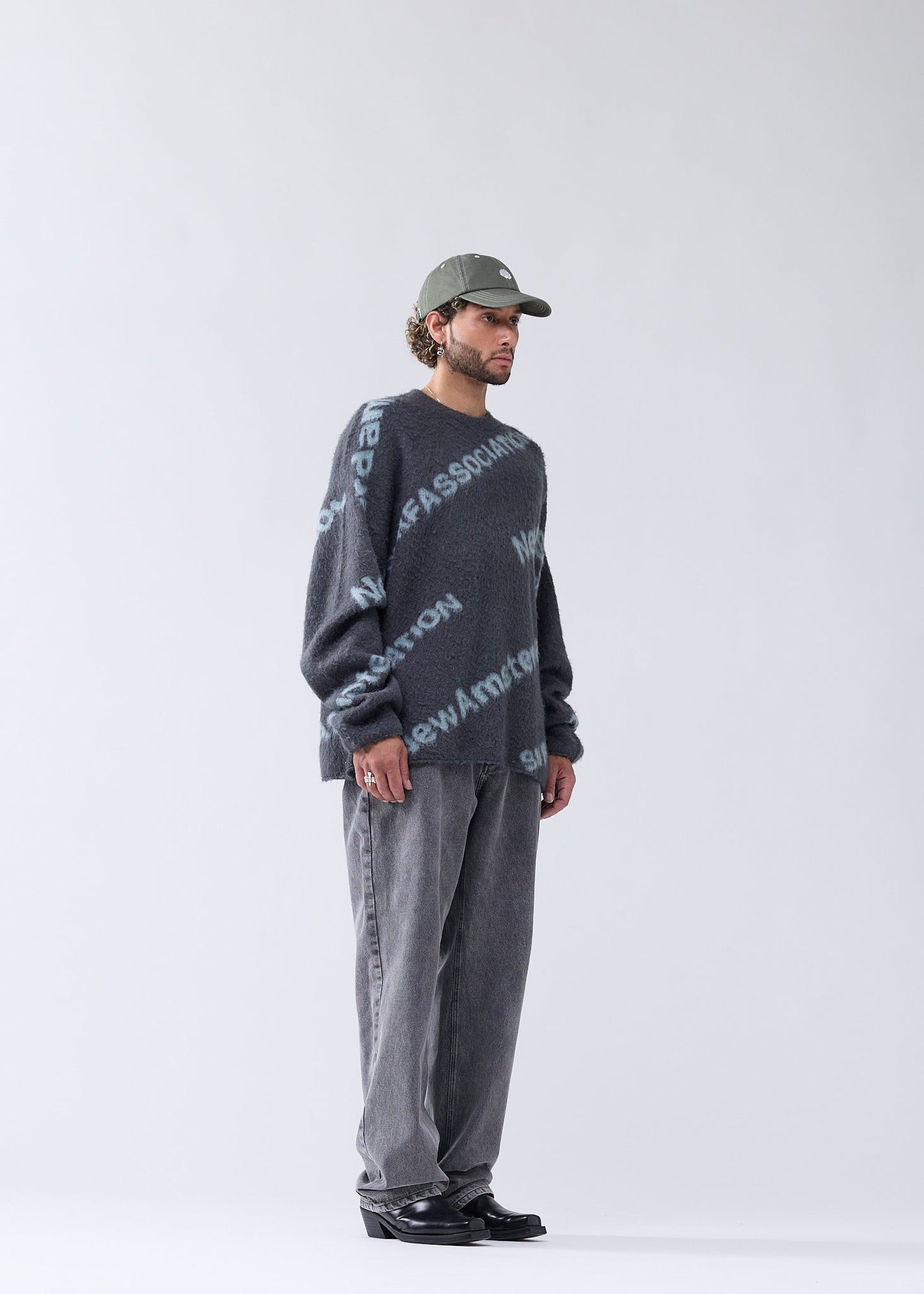 JACQUARD KNIT SHARK GREEN/TEAL