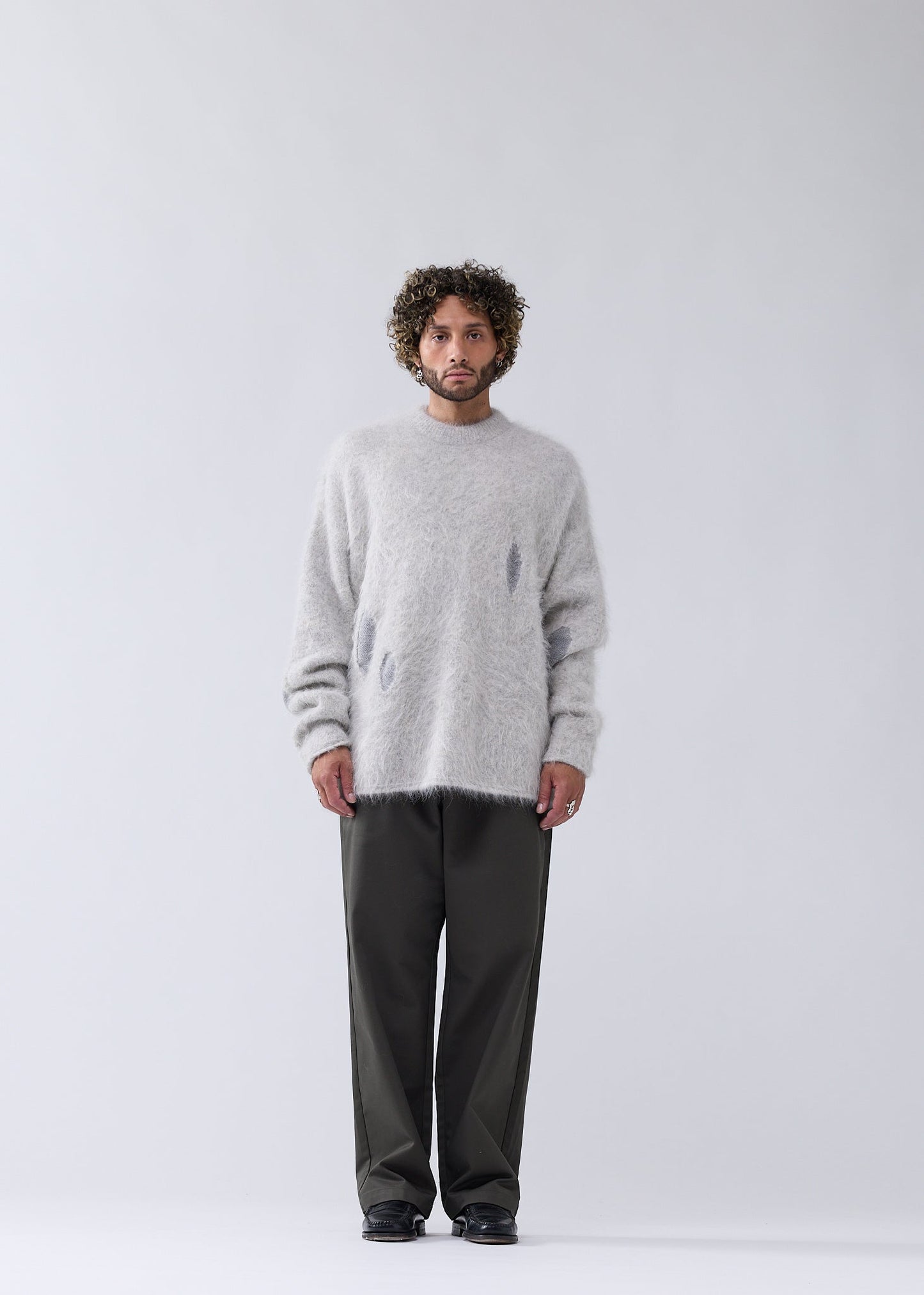 ALPACA BLEND CREWNECK GREY