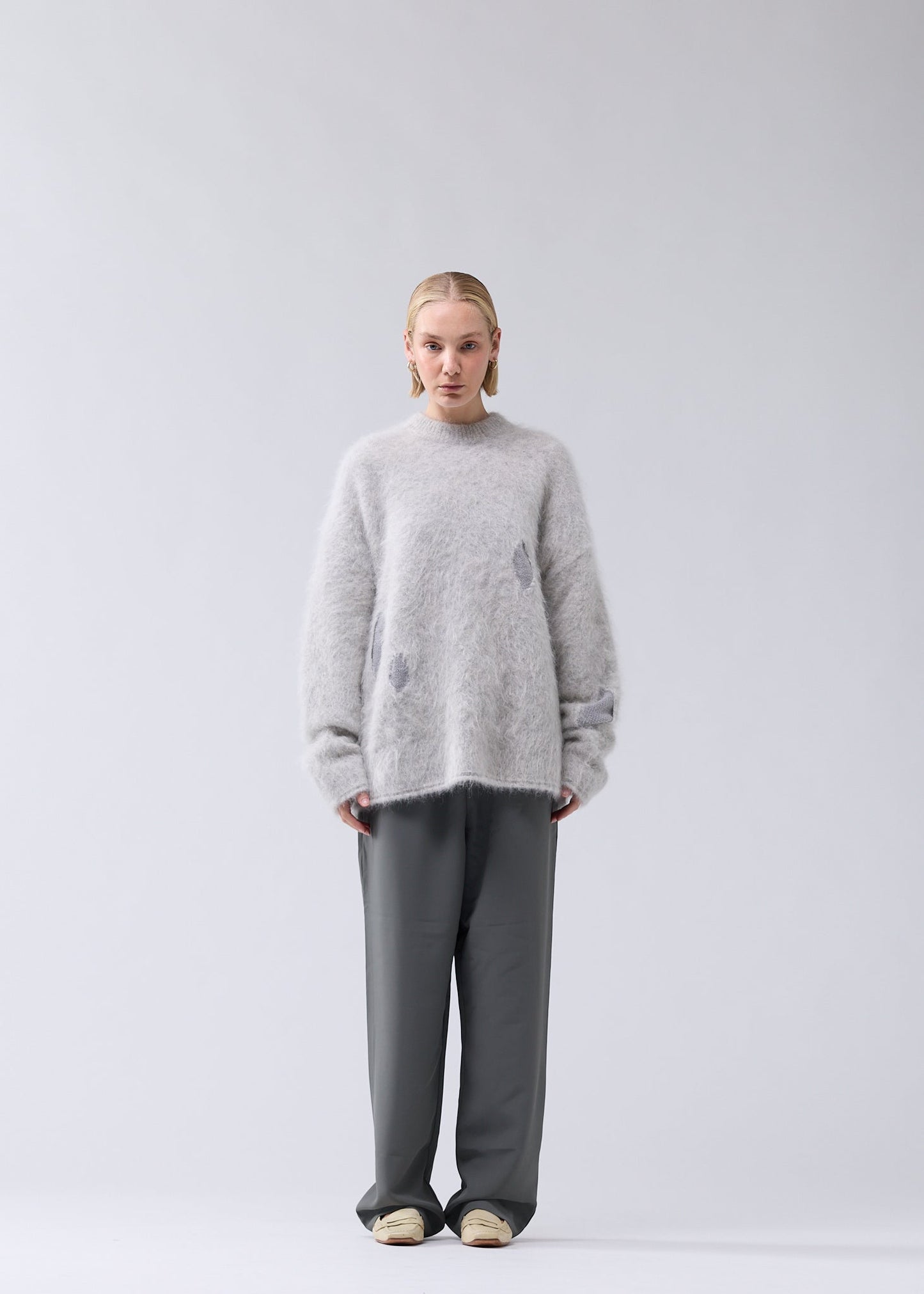 ALPACA BLEND CREWNECK GREY