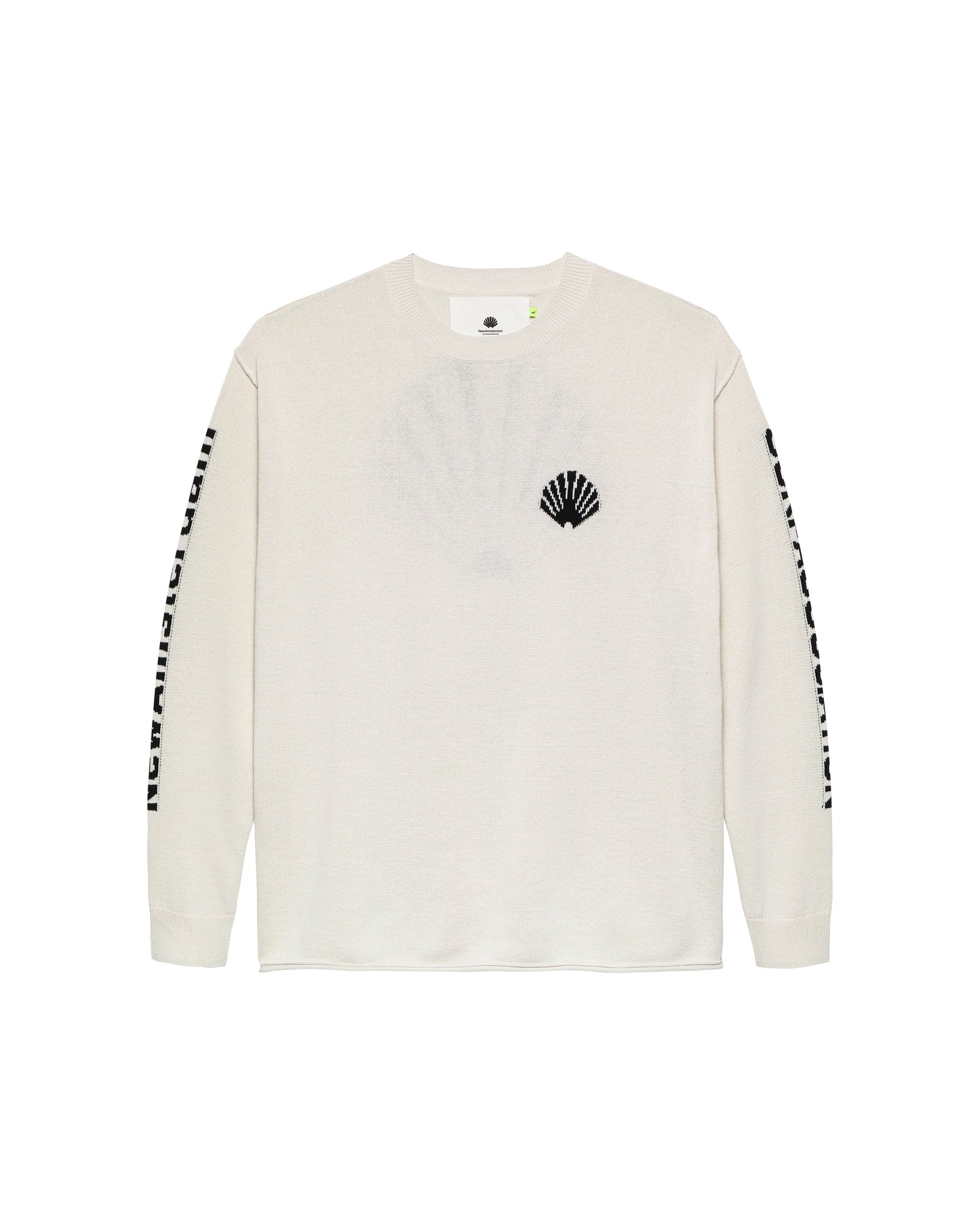 KNITTED LOGO LONGSLEEVE ECRU/BLACK