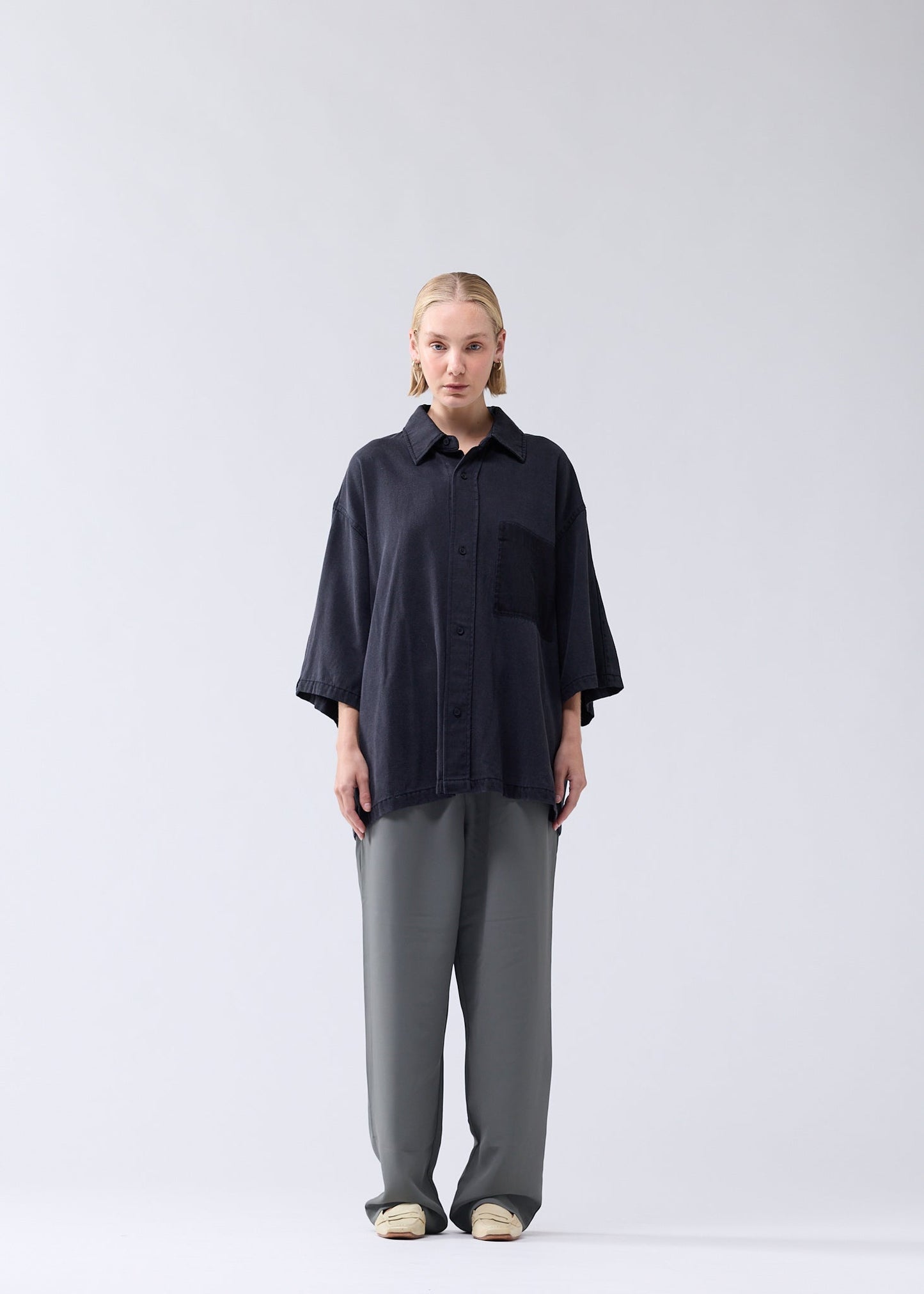 DENIM SHIRT WASHED BLACK