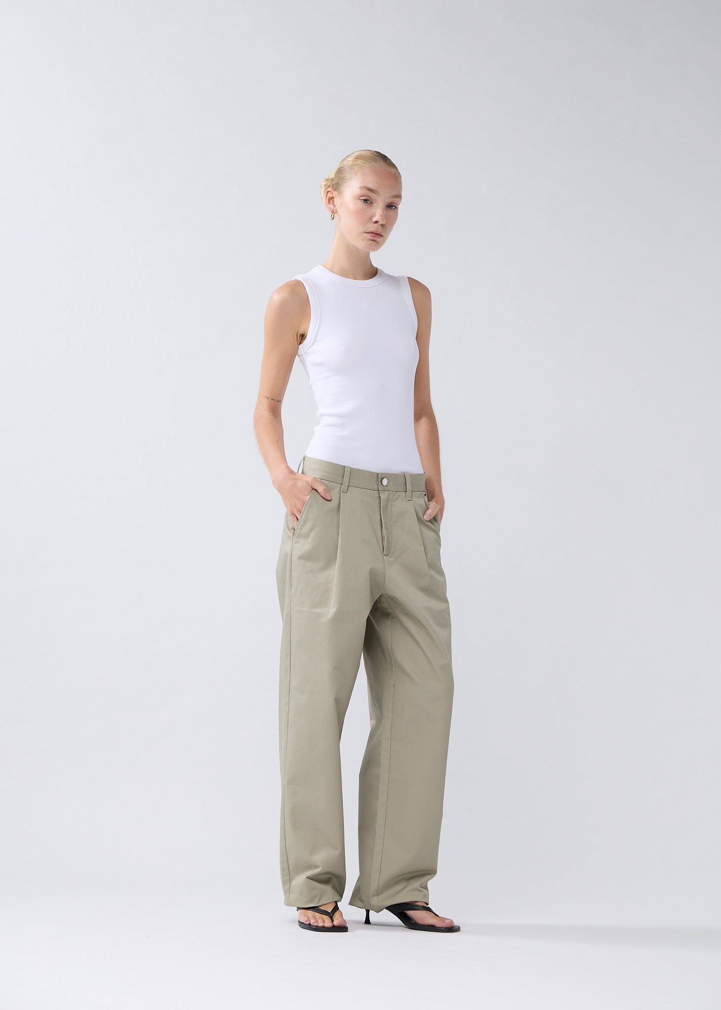 REWORKED TROUSERS DUNE GRASS