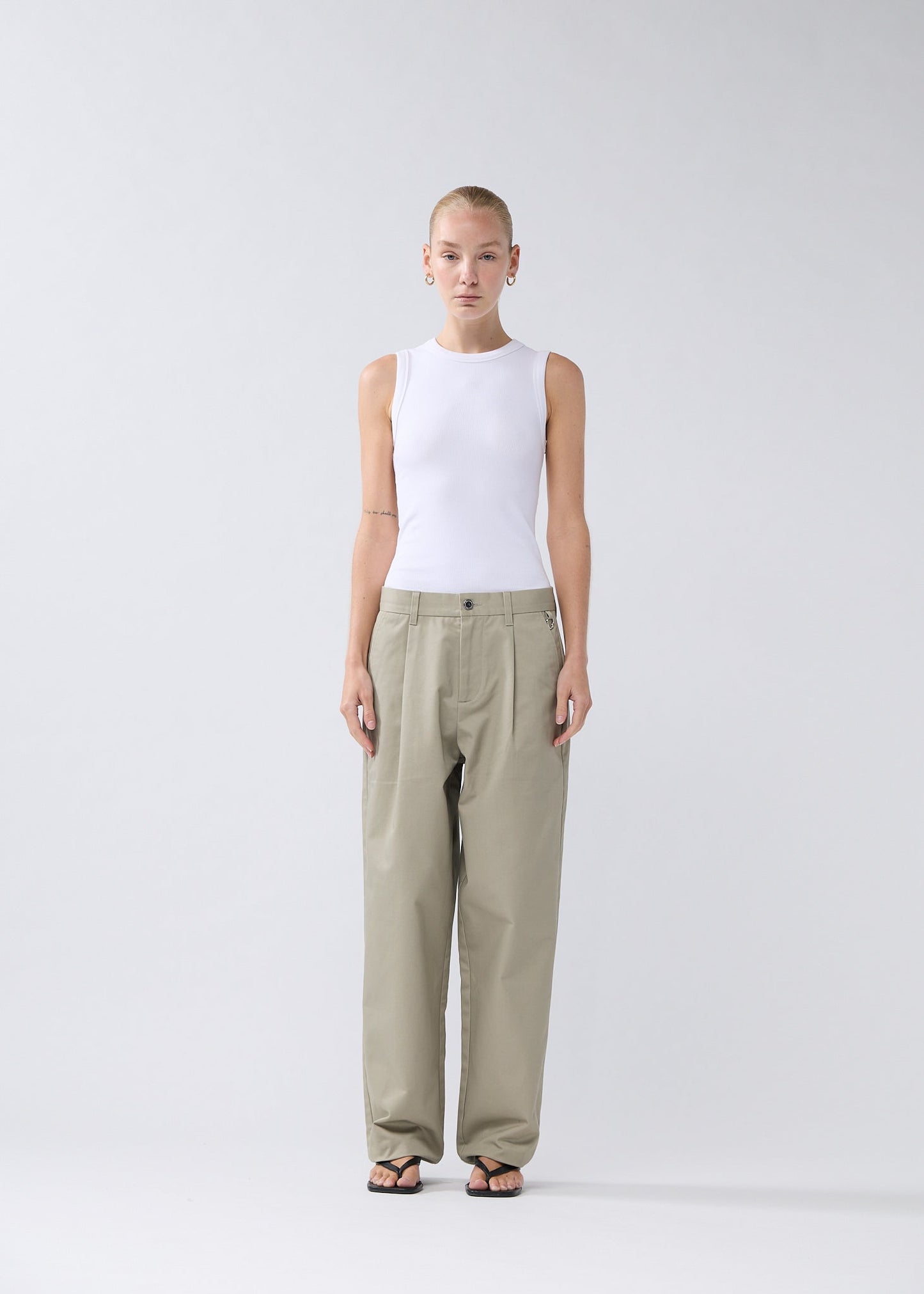 REWORKED TROUSERS DUNE GRASS