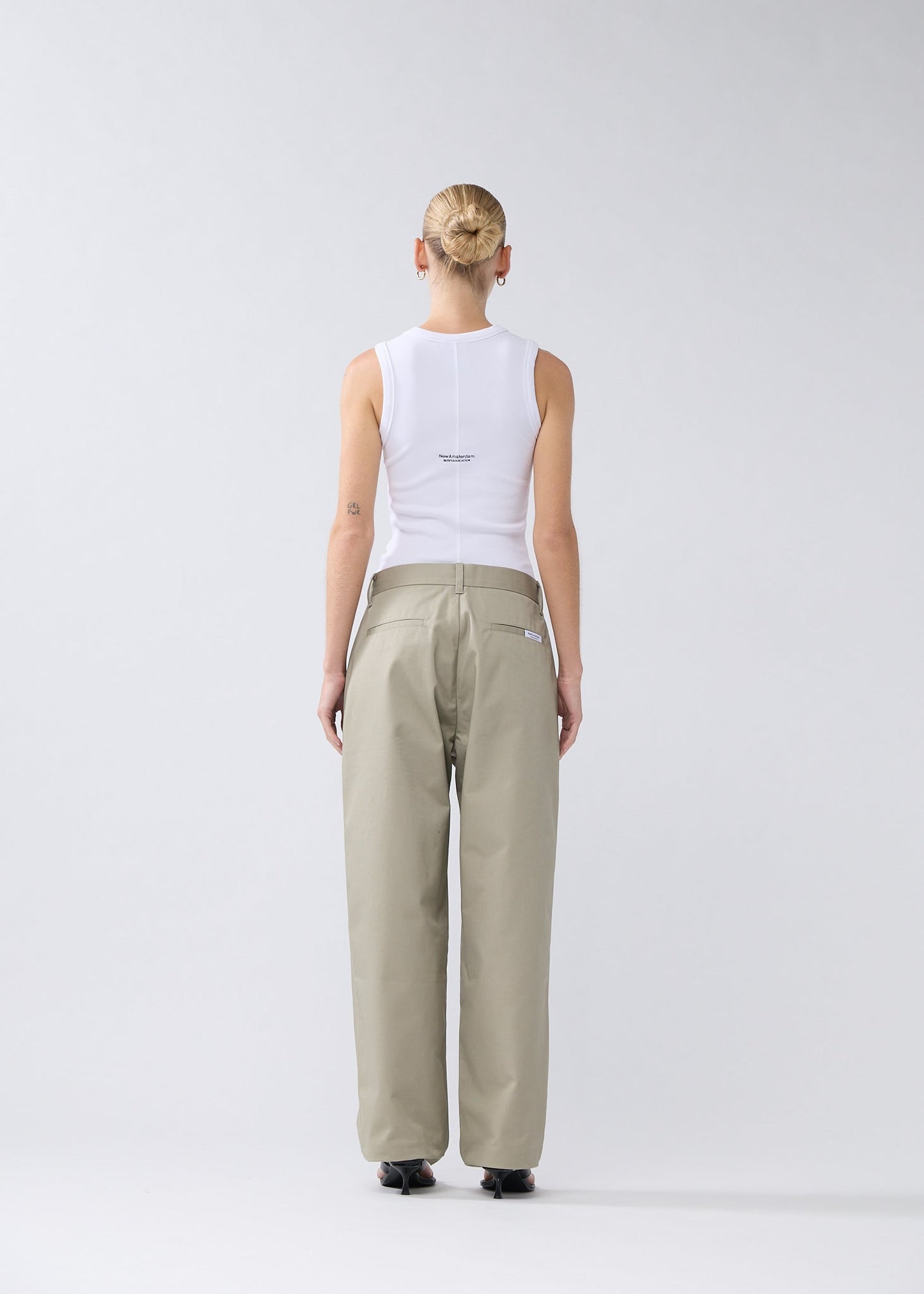 REWORKED TROUSERS DUNE GRASS