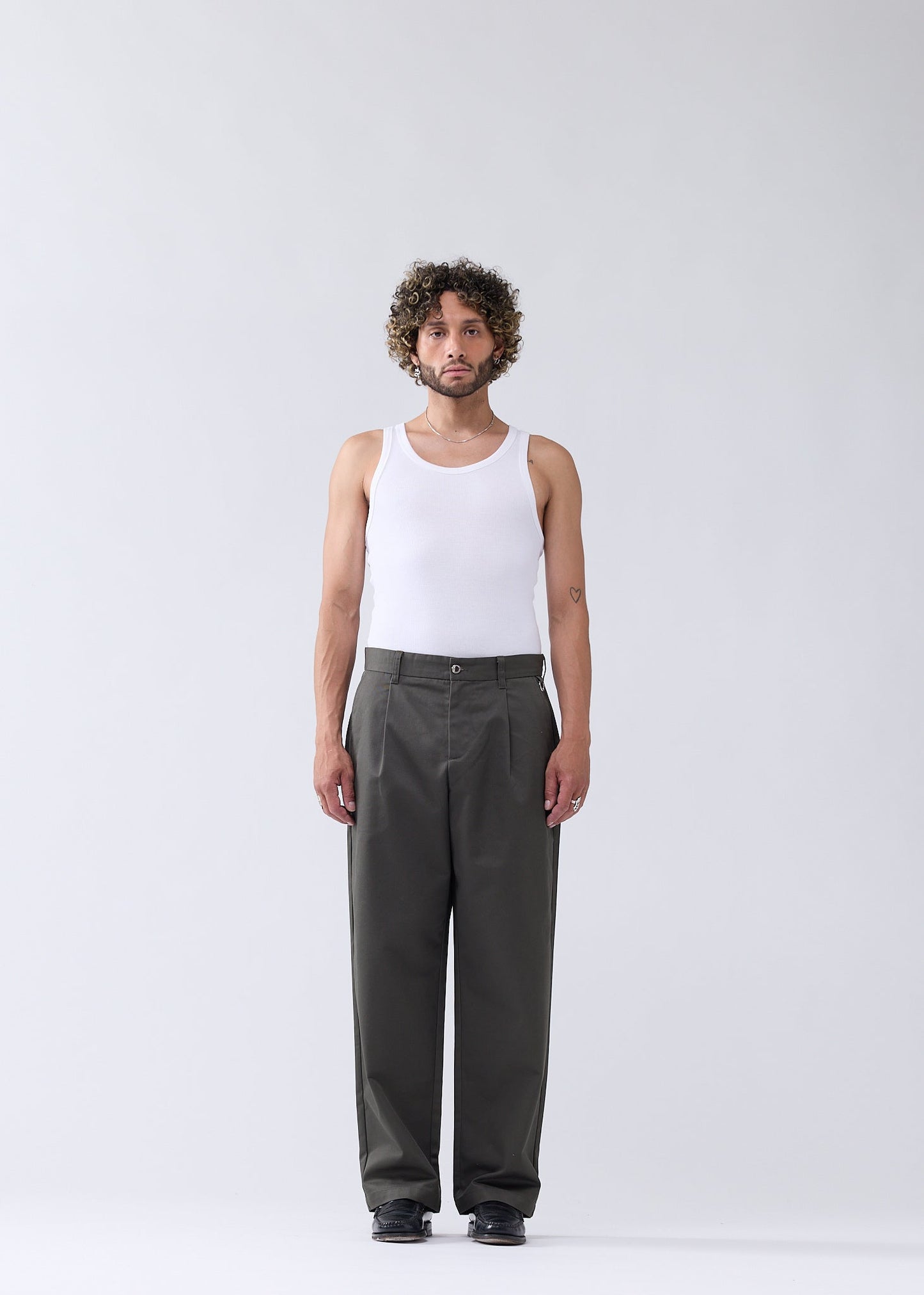 REWORKED TROUSERS OLIVE