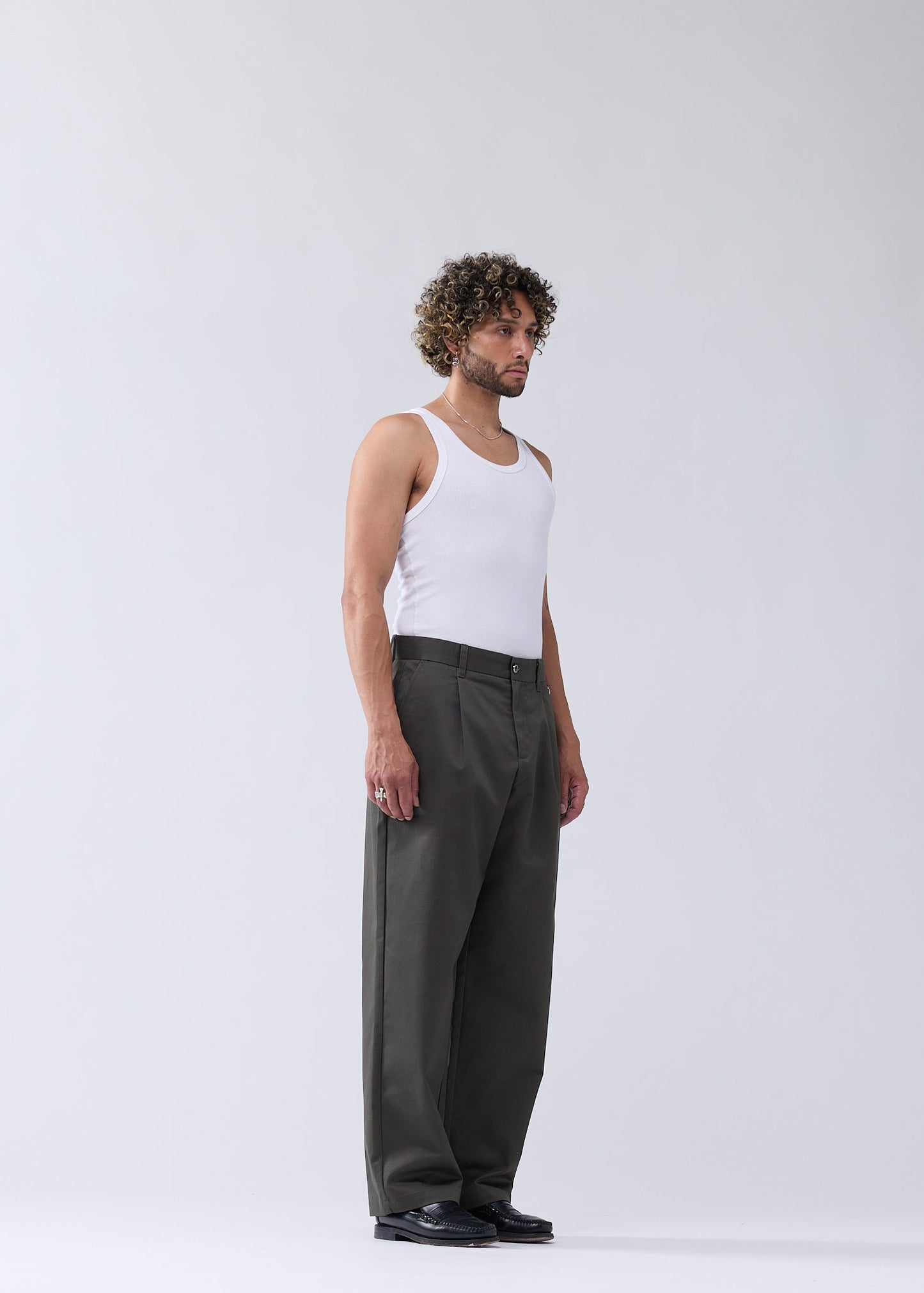 REWORKED TROUSERS OLIVE