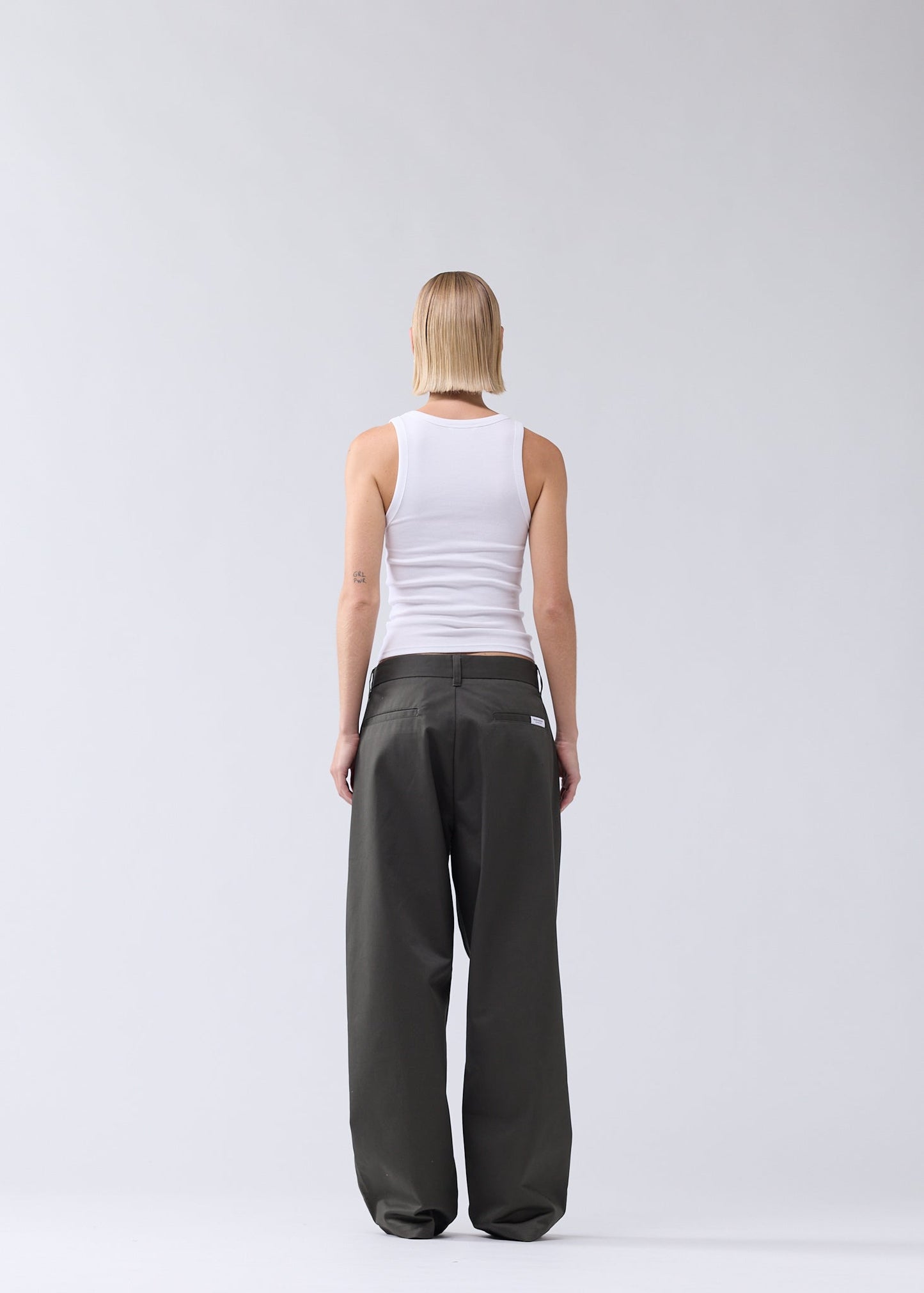 REWORKED TROUSERS OLIVE