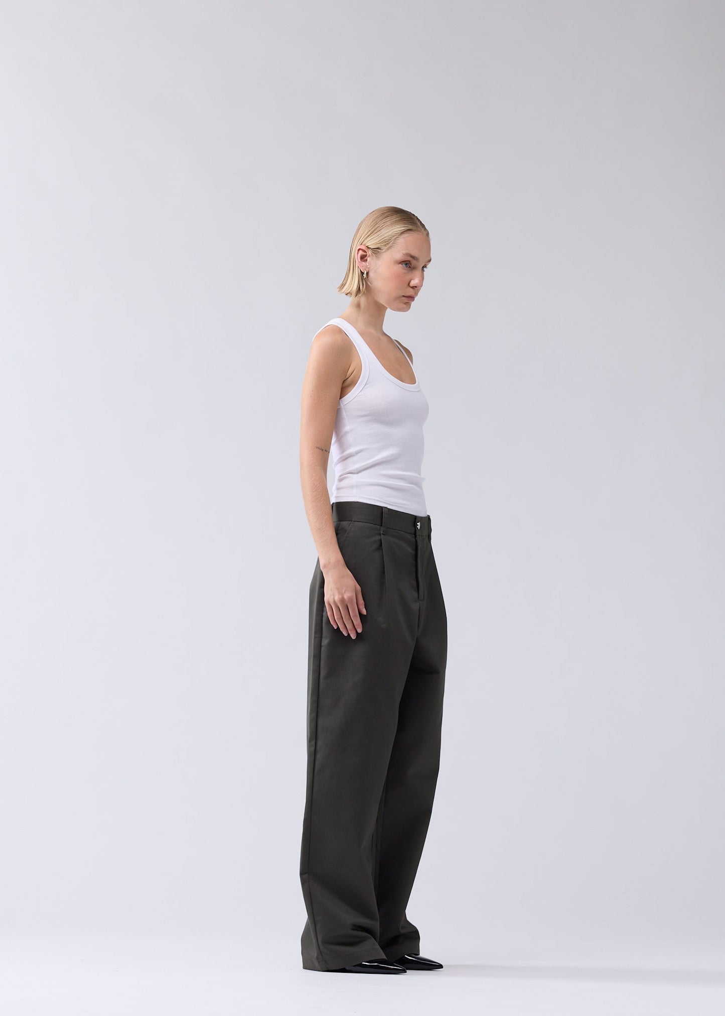 REWORKED TROUSERS OLIVE
