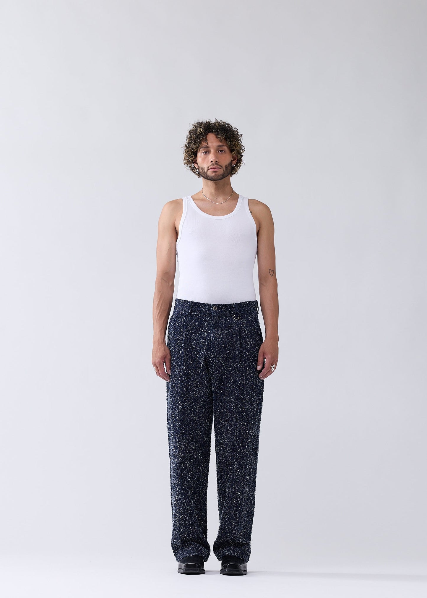 SPRAY REWORKED TROUSERS DENIM BLUE